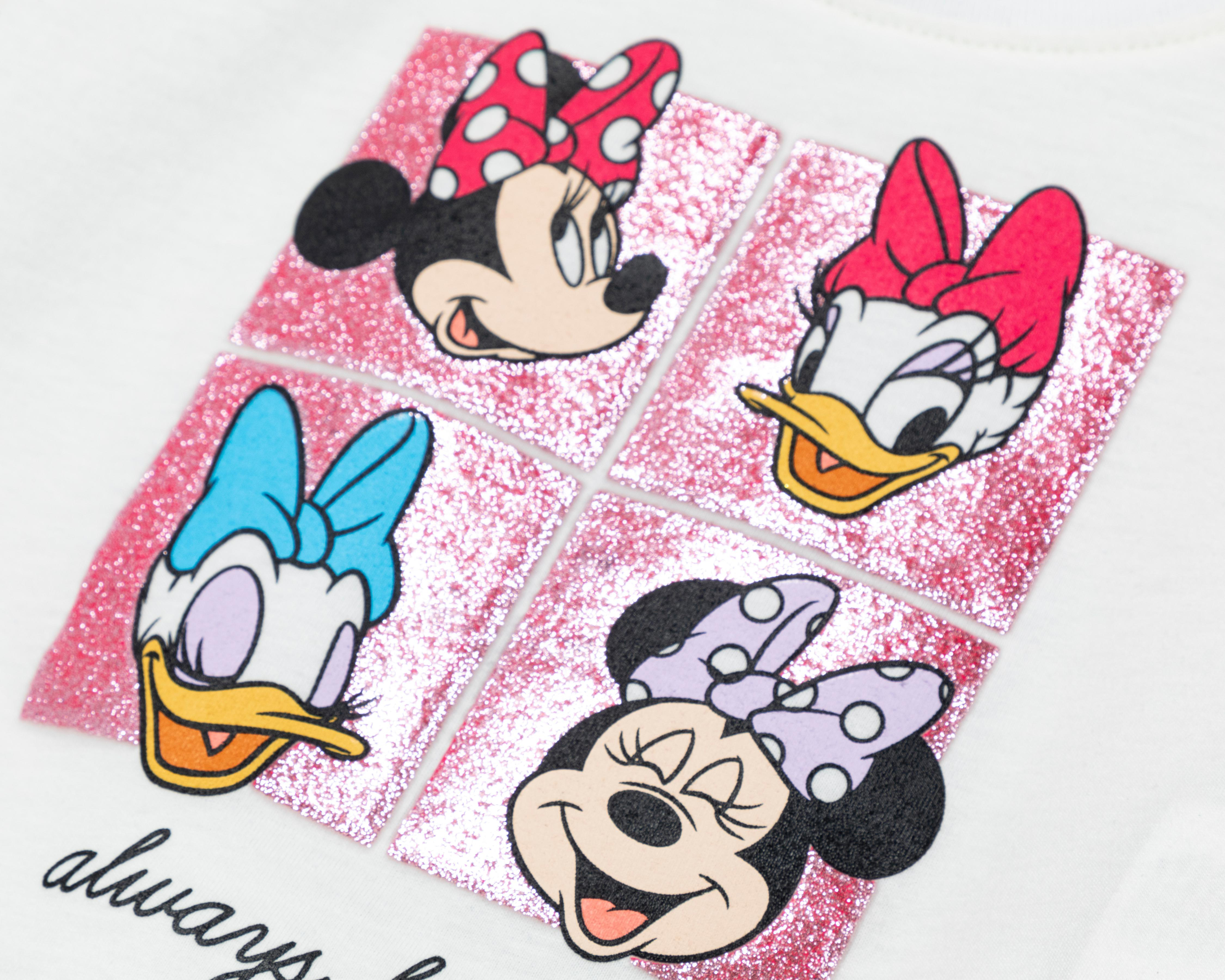 Foto 4 pulgar | Crop Top Disney Manga Corta Estampada para Niña