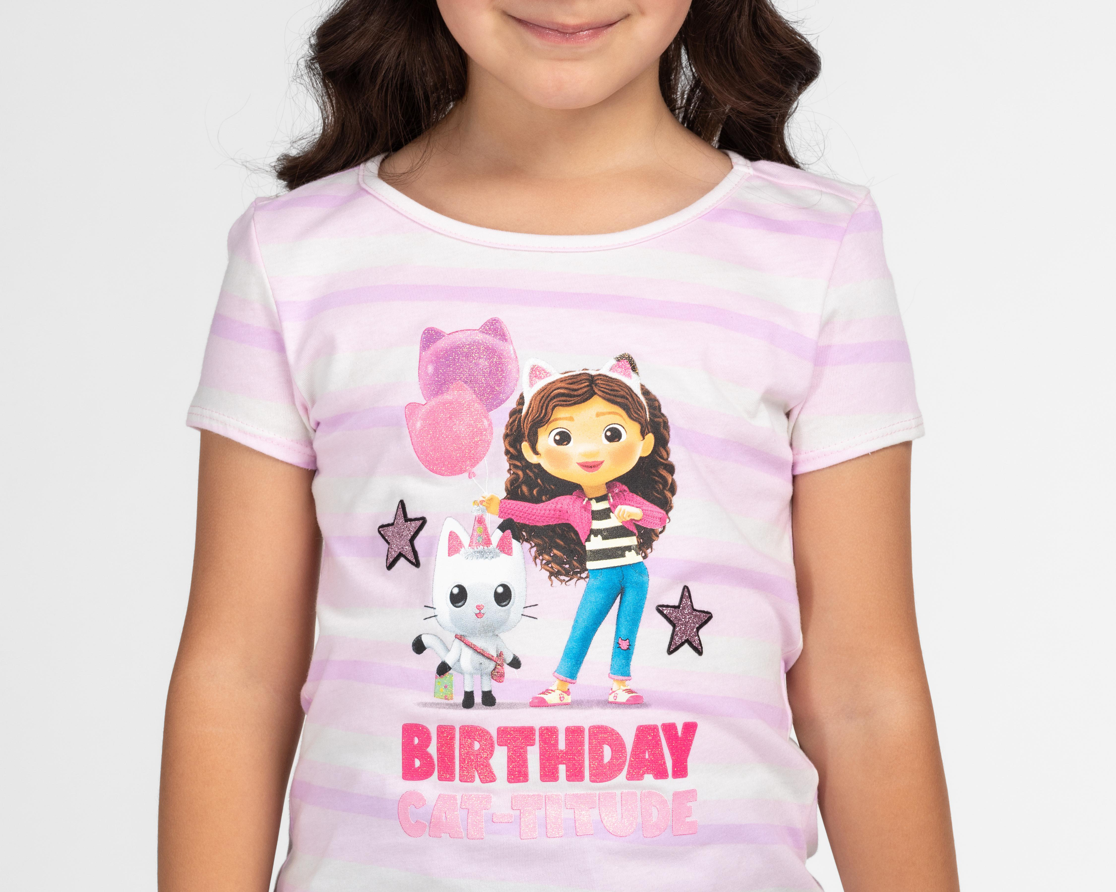 Foto 4 | Playera Gabby's Dollhouse Manga Corta Estampada para Niña