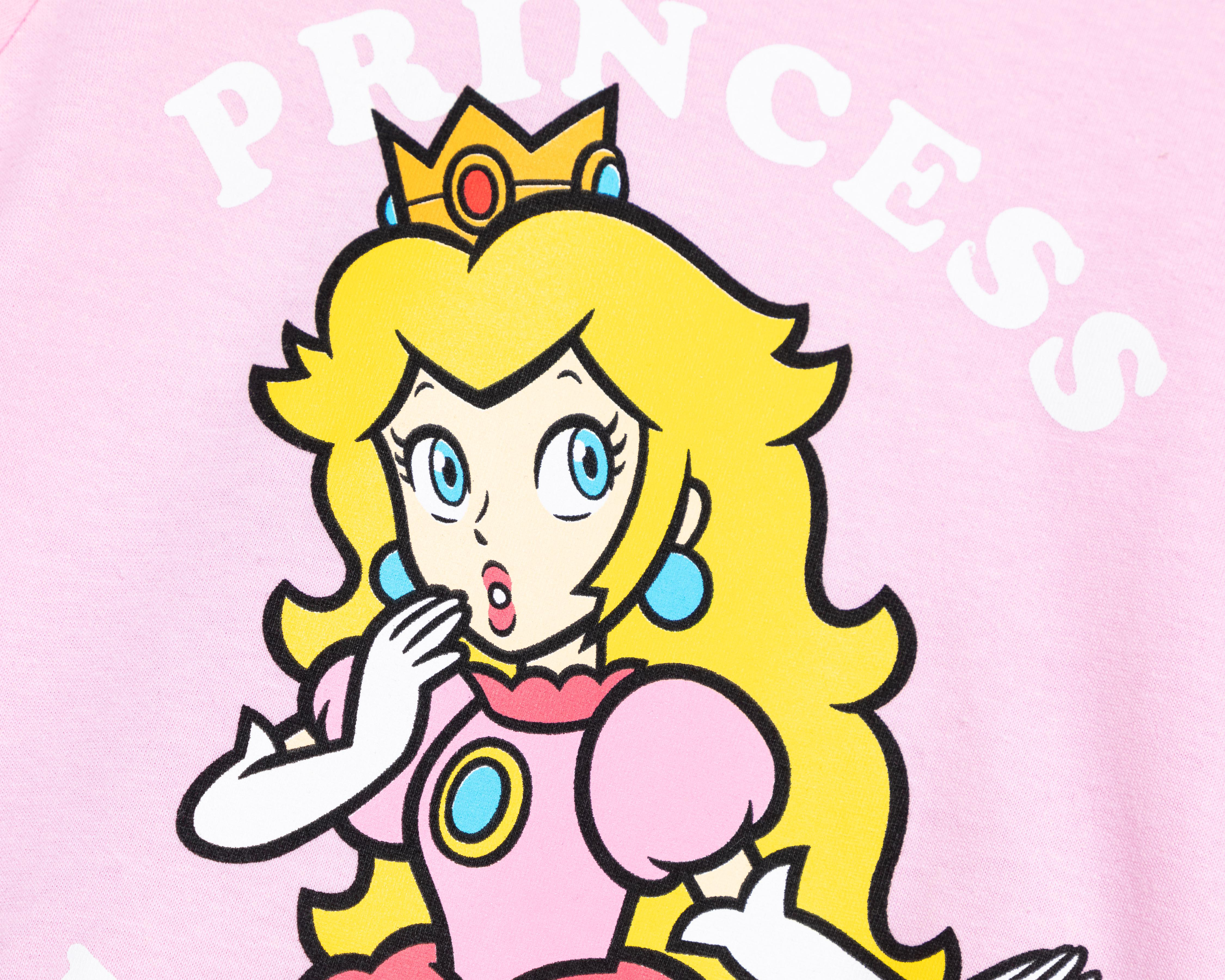 Foto 4 pulgar | Playera Mario Bros Manga Corta Princesa Peach para Niña