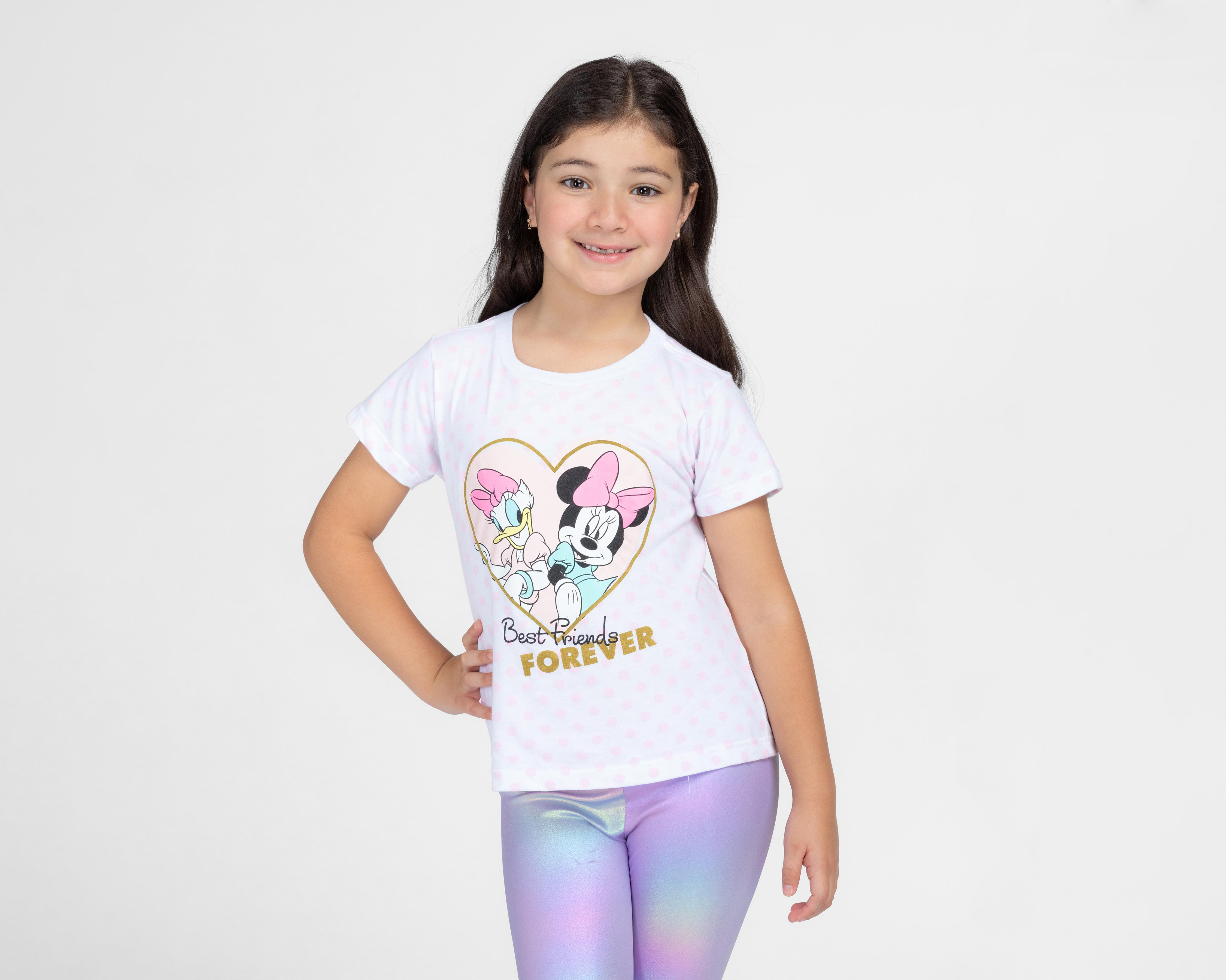 Playera Disney Manga Corta Minnie Mouse para Niña