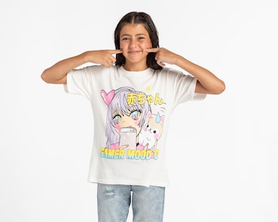 Foto 1 | Playera Girls Attitude Manga Corta Estampada para Niña