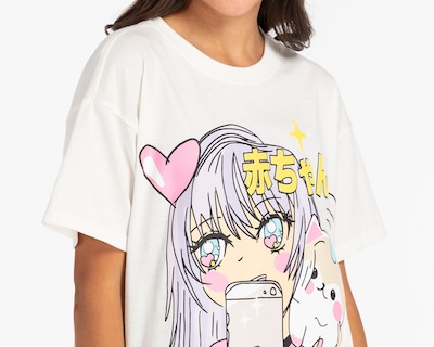 Foto 4 | Playera Girls Attitude Manga Corta Estampada para Niña