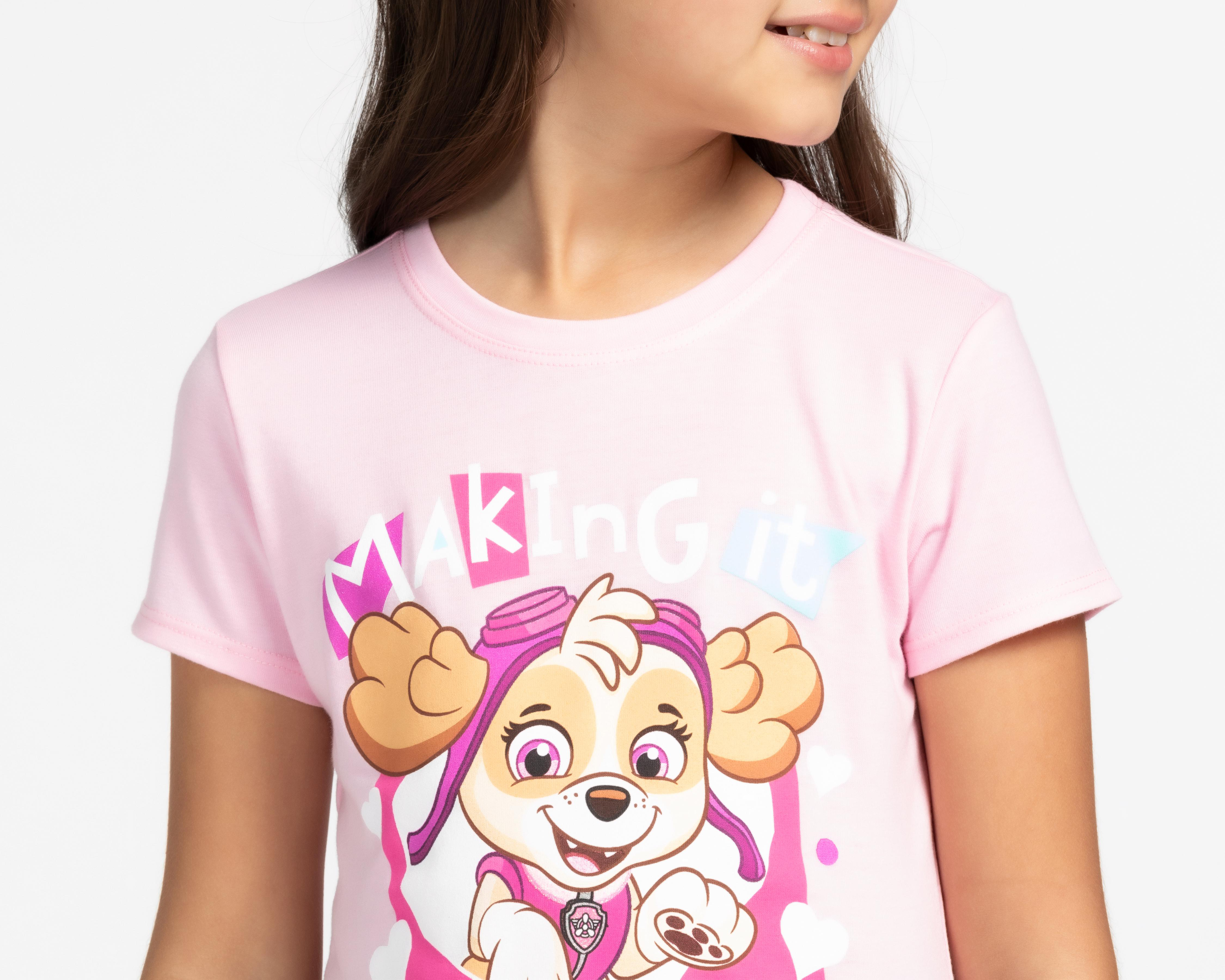 Foto 5 pulgar | Playera Paw Patrol Manga Corta Estampada para Niña