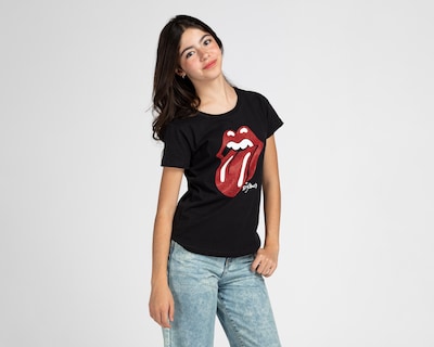 Foto 1 | Playera The Rolling Stones Manga Corta Estampada para Niña