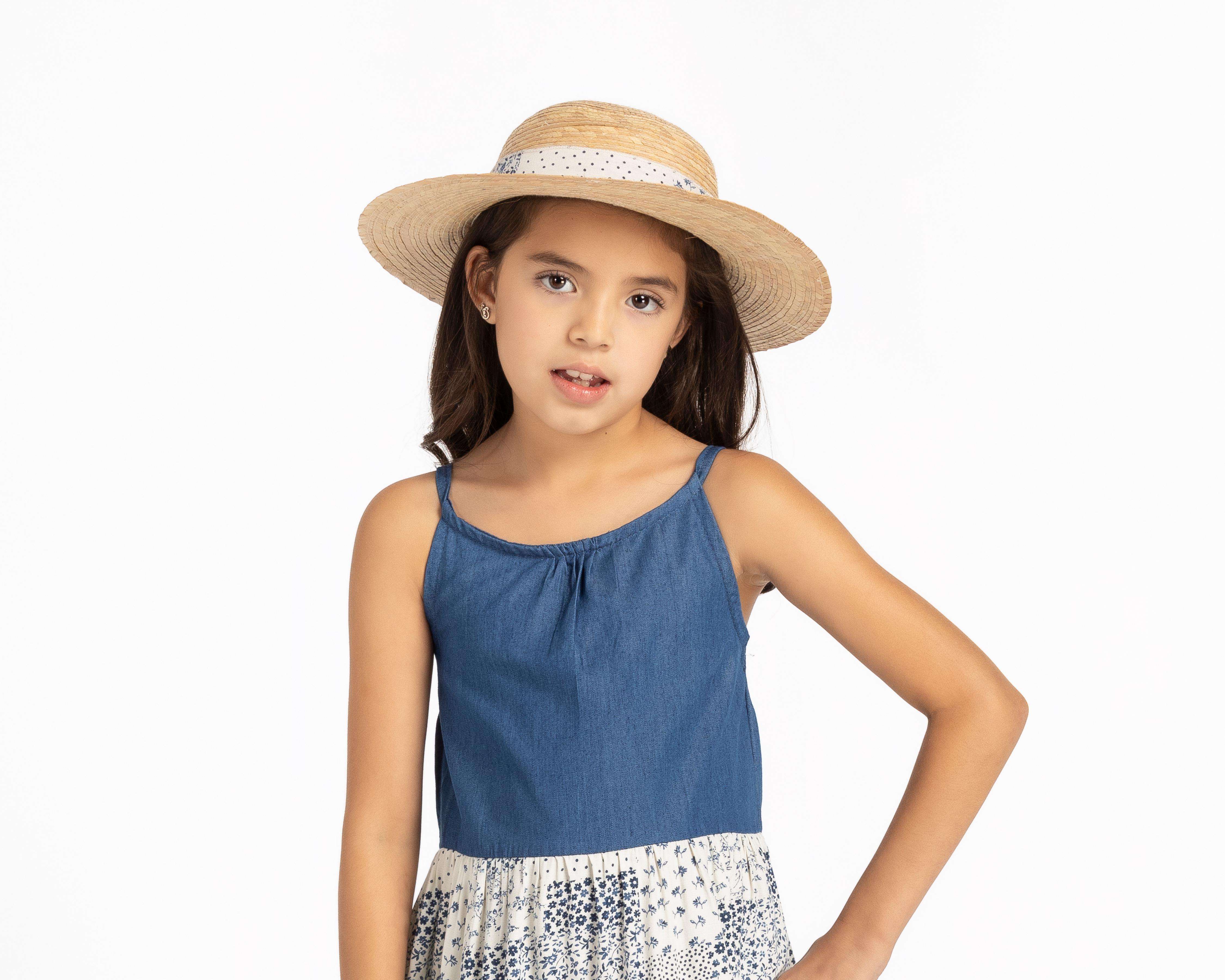 Foto 5 | Vestido Azul Refill para Niña con Sombrero