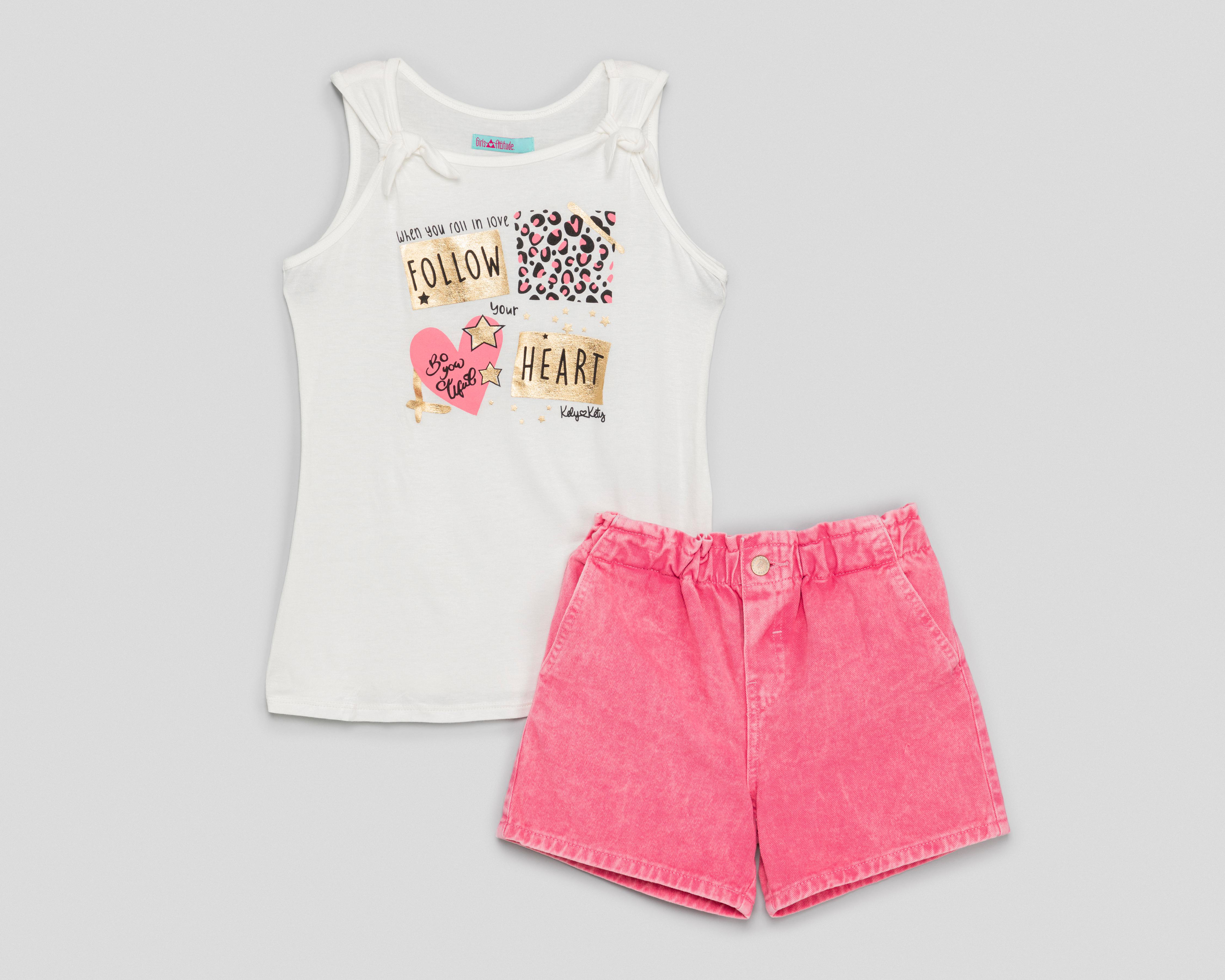 Foto 1 | Conjunto de Short y Blusa Girls Attitude para Niña