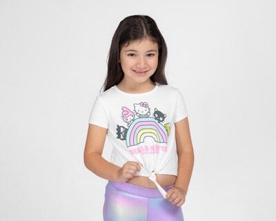 Foto 1 | Playera Hello Kitty Manga Corta Estampada para Niña