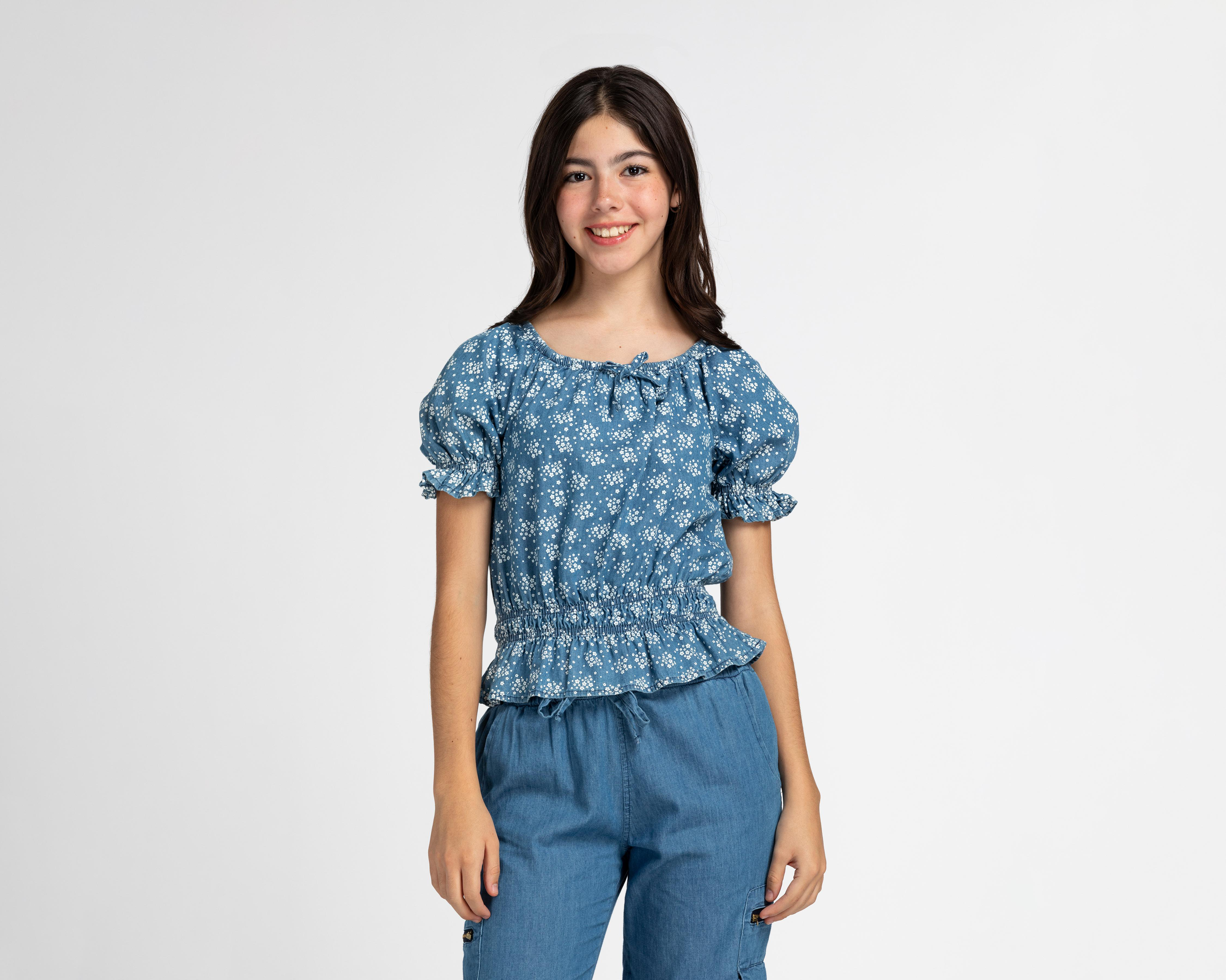 Blusa Refill Manga Corta Floreada Juvenil