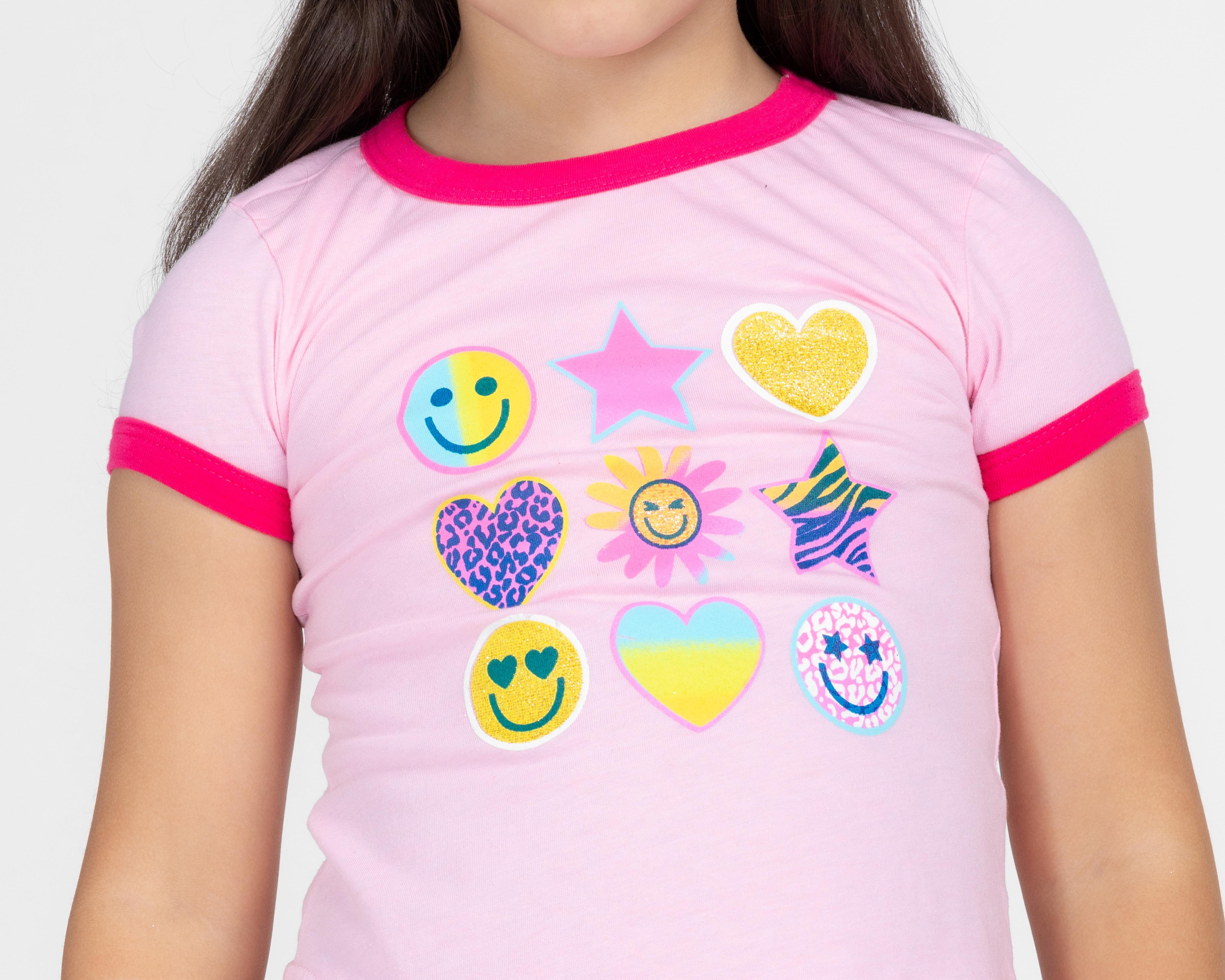 Foto 5 pulgar | Playera Girls Attitude Manga Corta Estampada para Niña