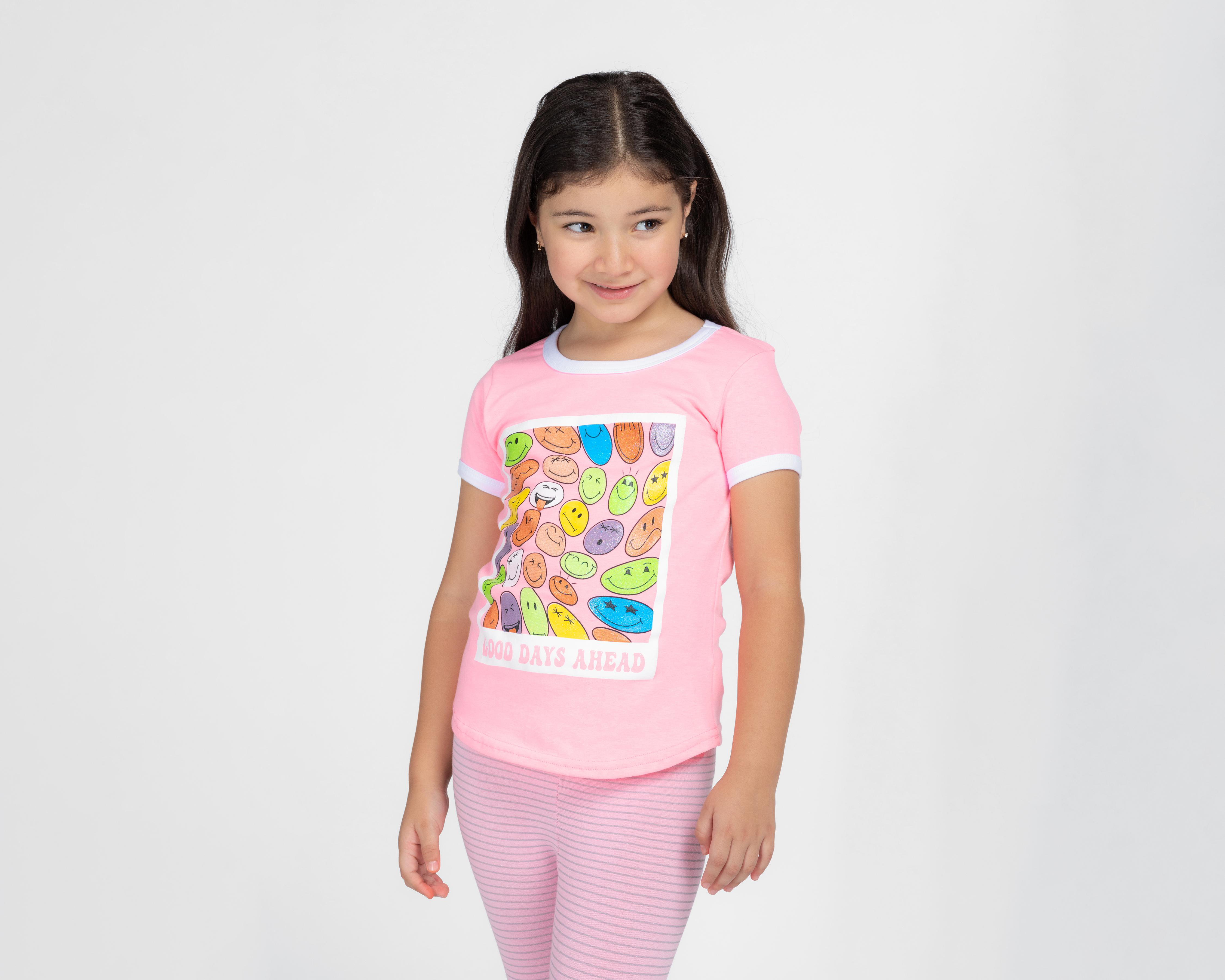 Playera Girls Attitude Manga Corta Estampada para Niña