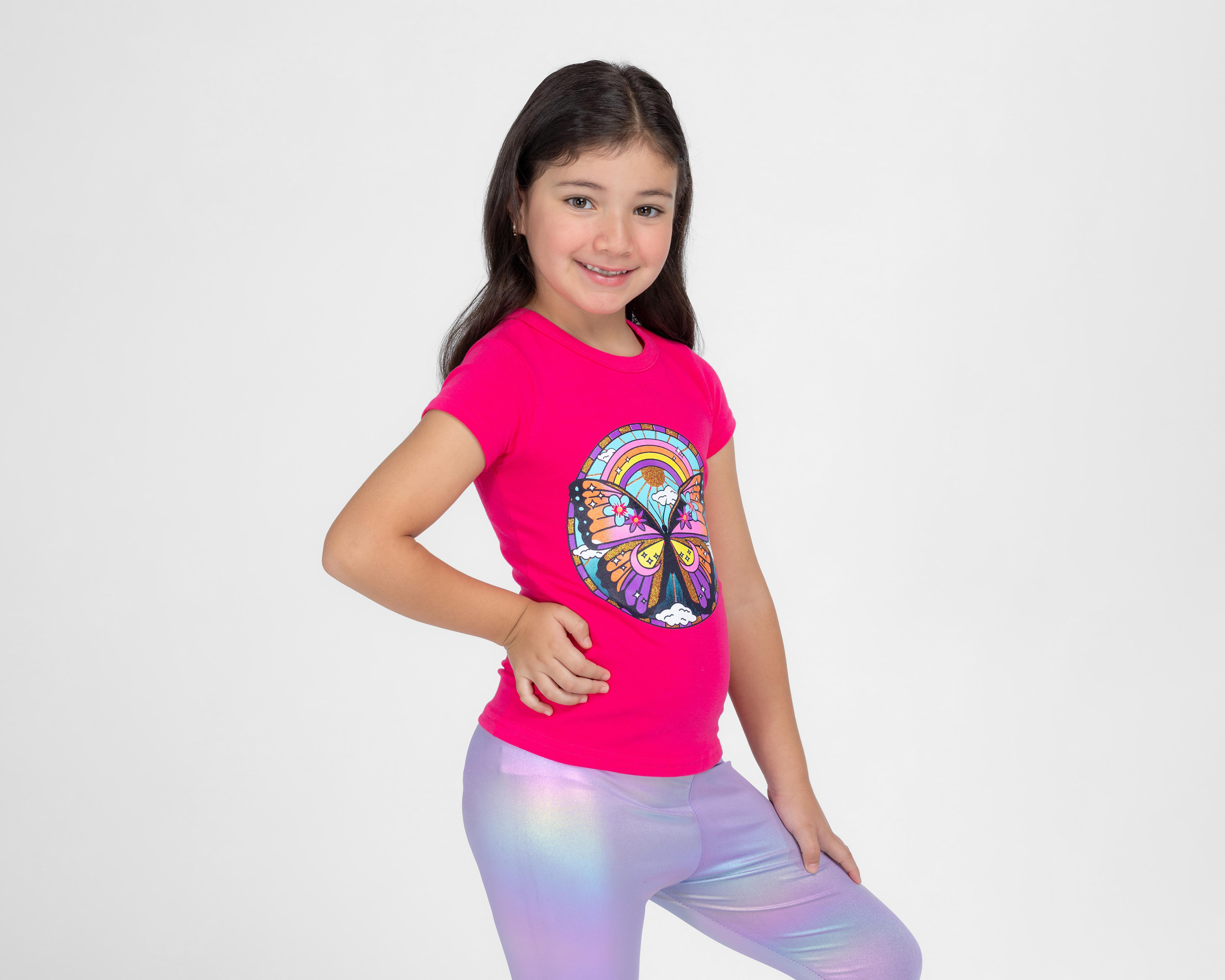 Playera Girls Attitude Manga Corta Estampada para Niña $119