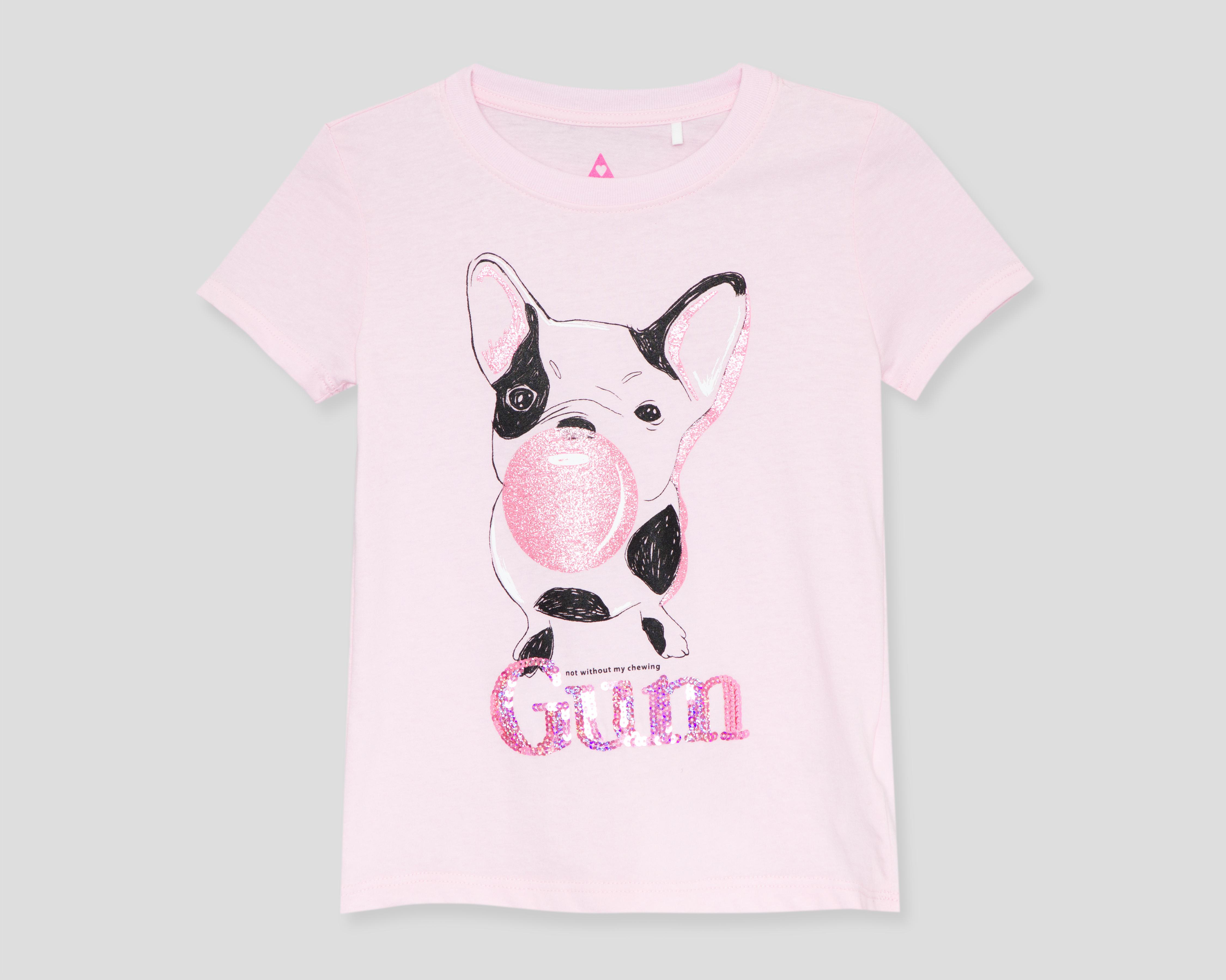Foto 2 pulgar | Playera de Cuello Redondo Girl Attitude Rosa para Niña