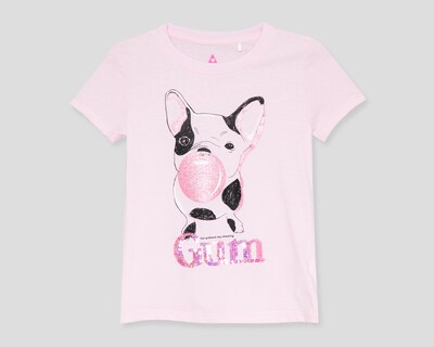 Foto 1 | Playera de Cuello Redondo Girl Attitude Rosa para Niña