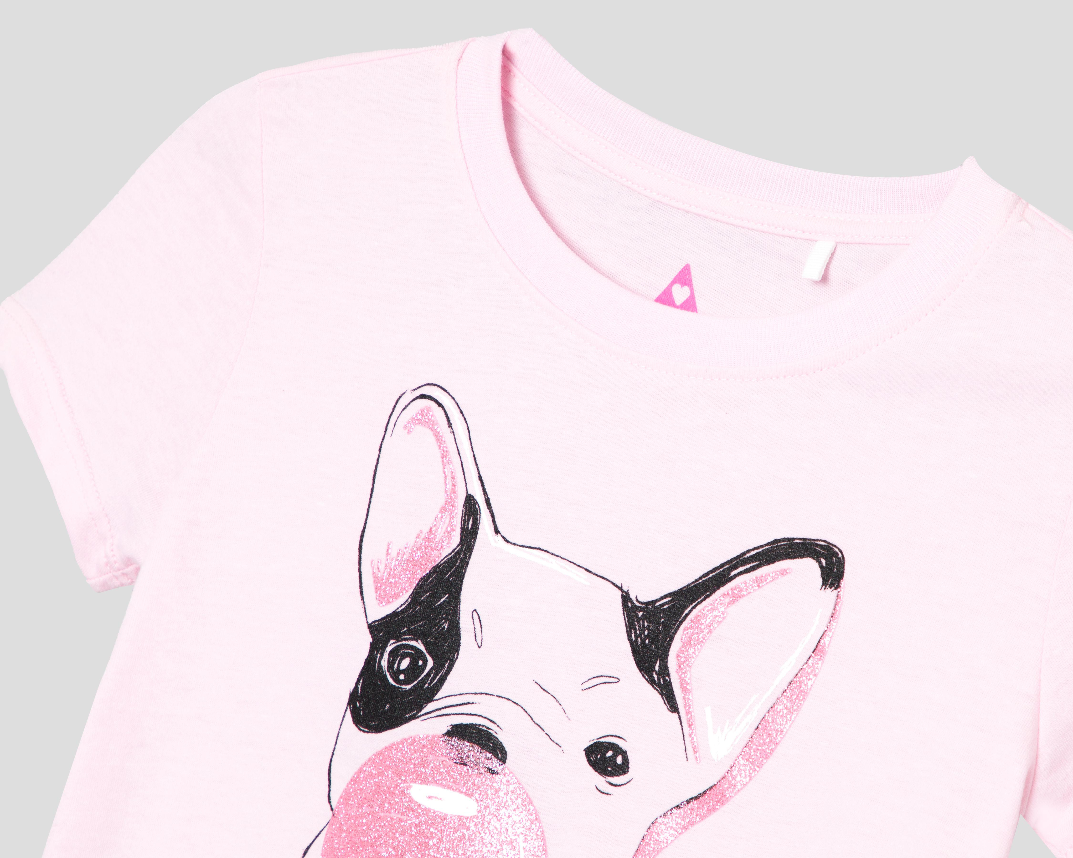 Foto 4 pulgar | Playera de Cuello Redondo Girl Attitude Rosa para Niña
