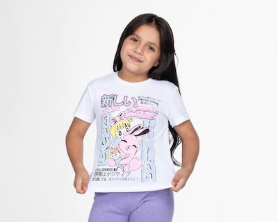 Foto 1 | Playera 18 Forever Manga Corta Estampado para Niña