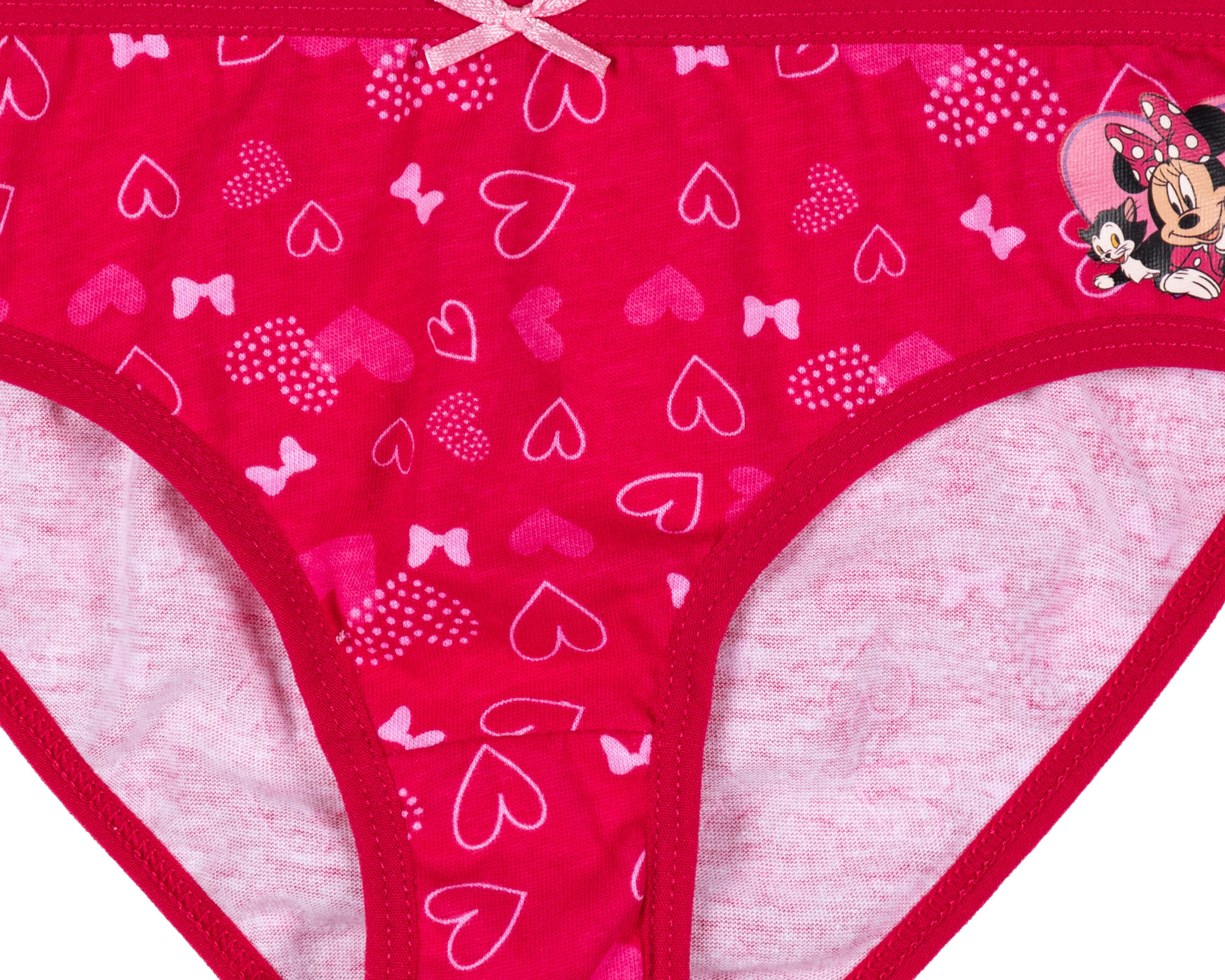 Foto 4 pulgar | Pantaleta Disney Minnie Mouse para Niña 3 Piezas