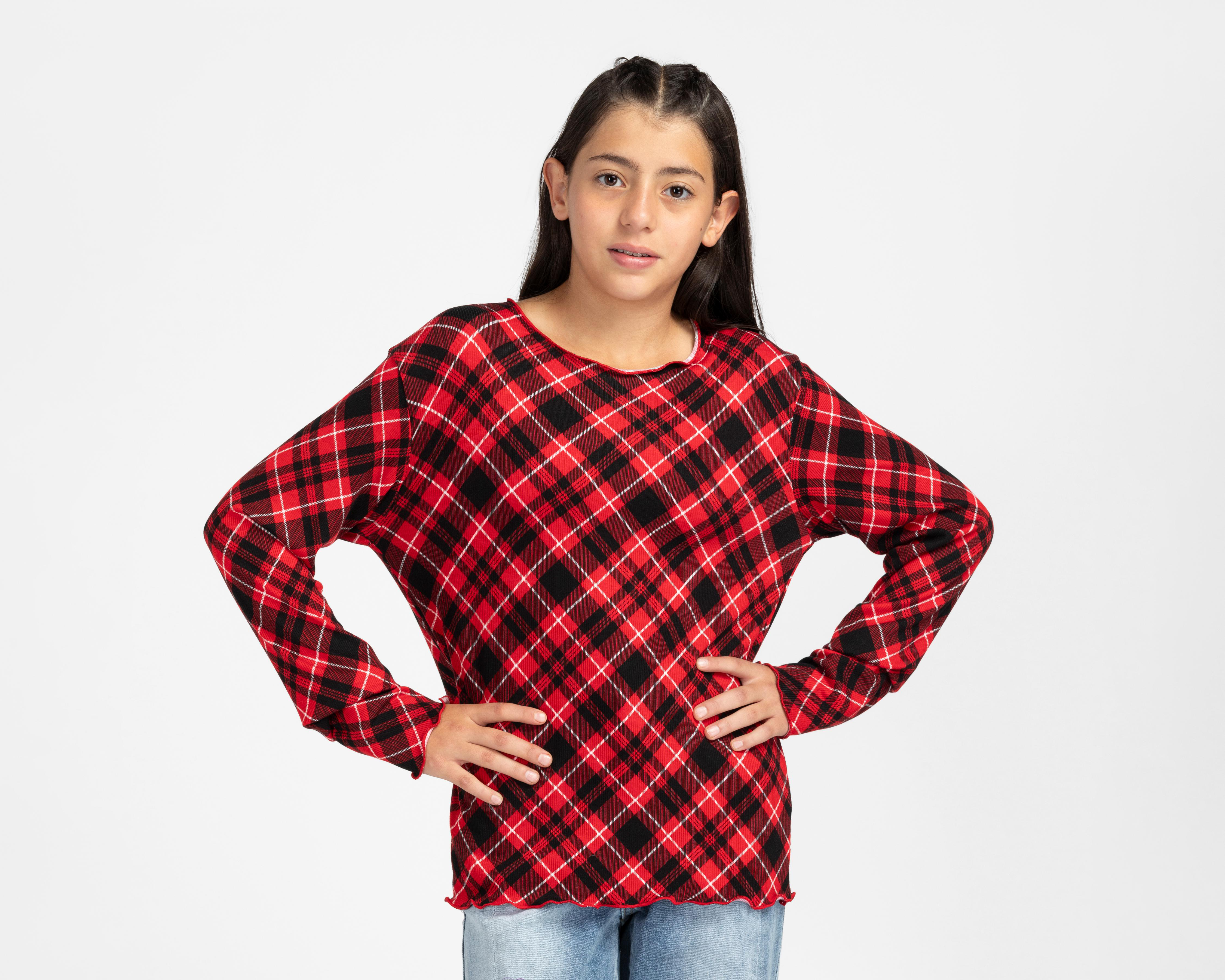 Blusa Refill Manga Larga a Cuadros para Niña $179