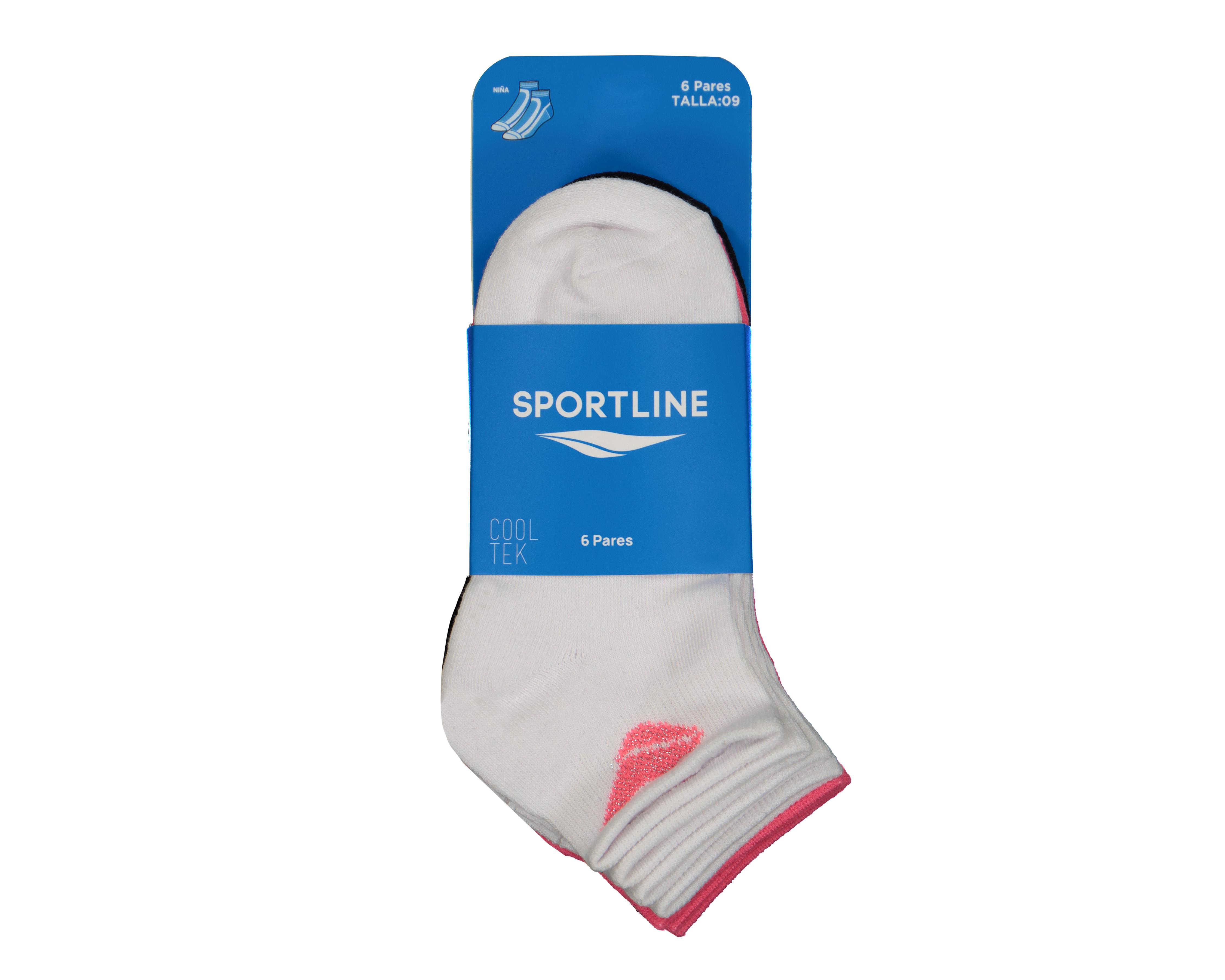 Foto 4 pulgar | Calcetas Deportivas Cortas Sportline Lisas para Mujer 6 Pares