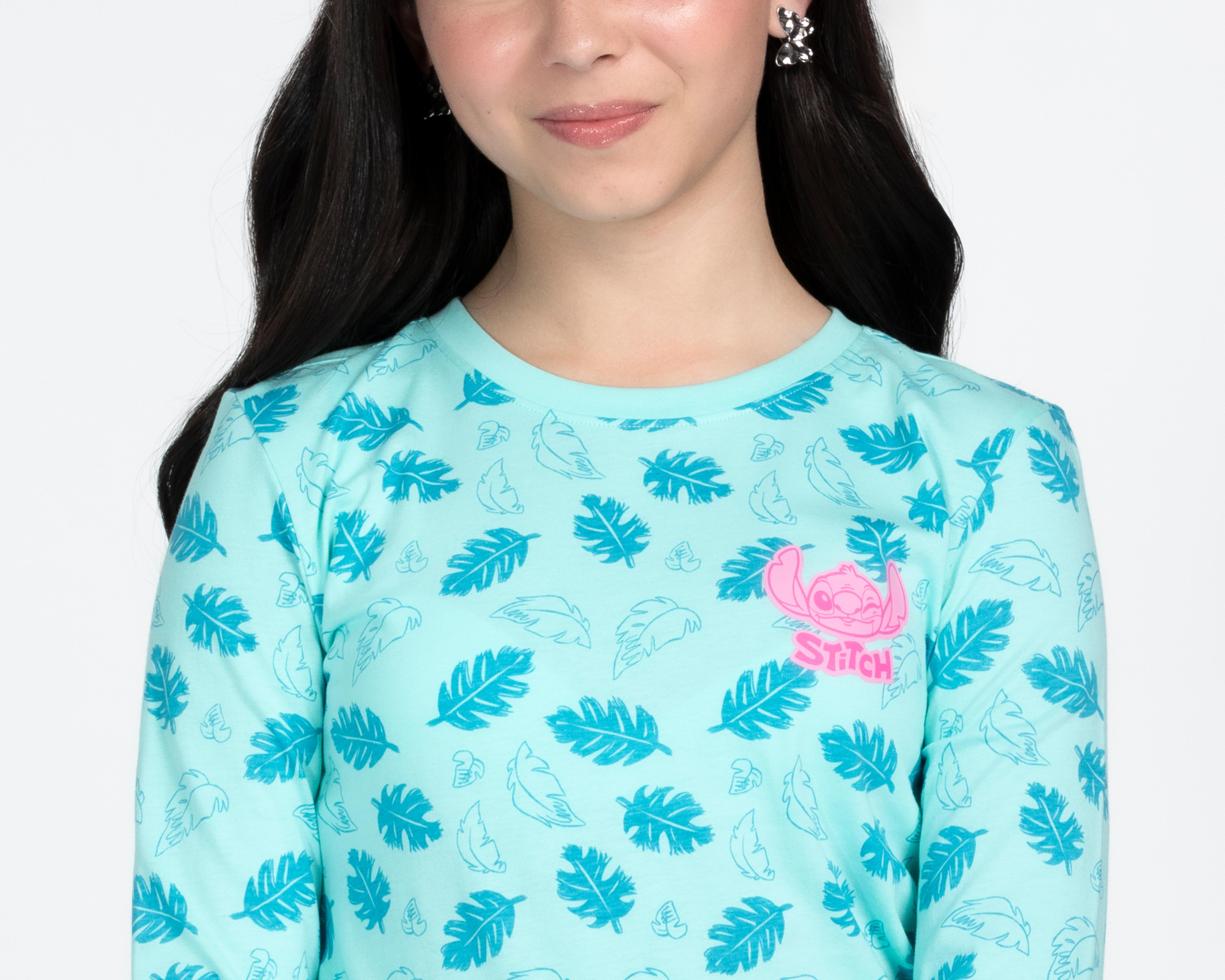 Foto 4 | Blusa Disney Lilo & Stitch Manga Larga Estampada para Niña 2 Piezas