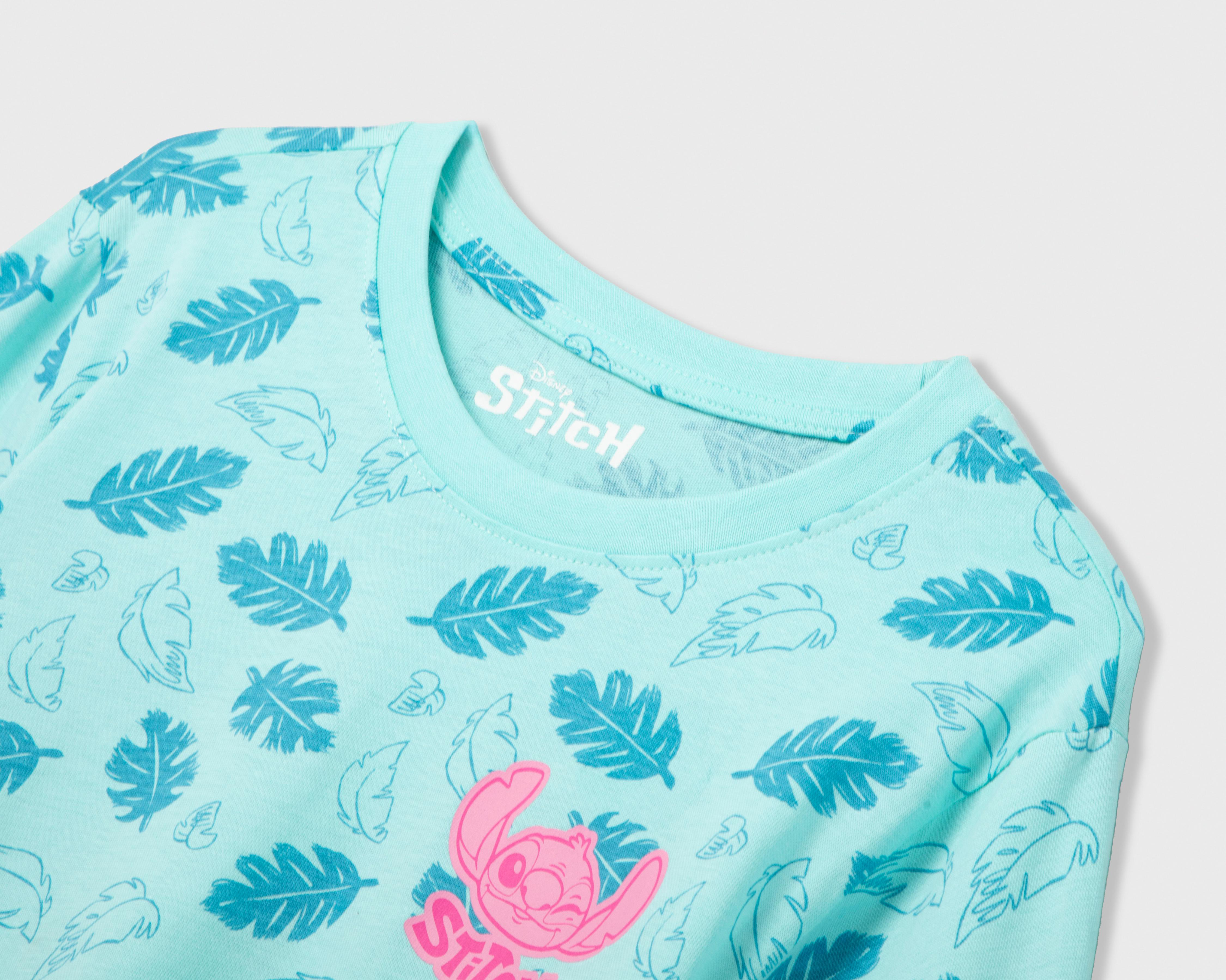 Foto 5 | Blusa Disney Lilo & Stitch Manga Larga Estampada para Niña 2 Piezas