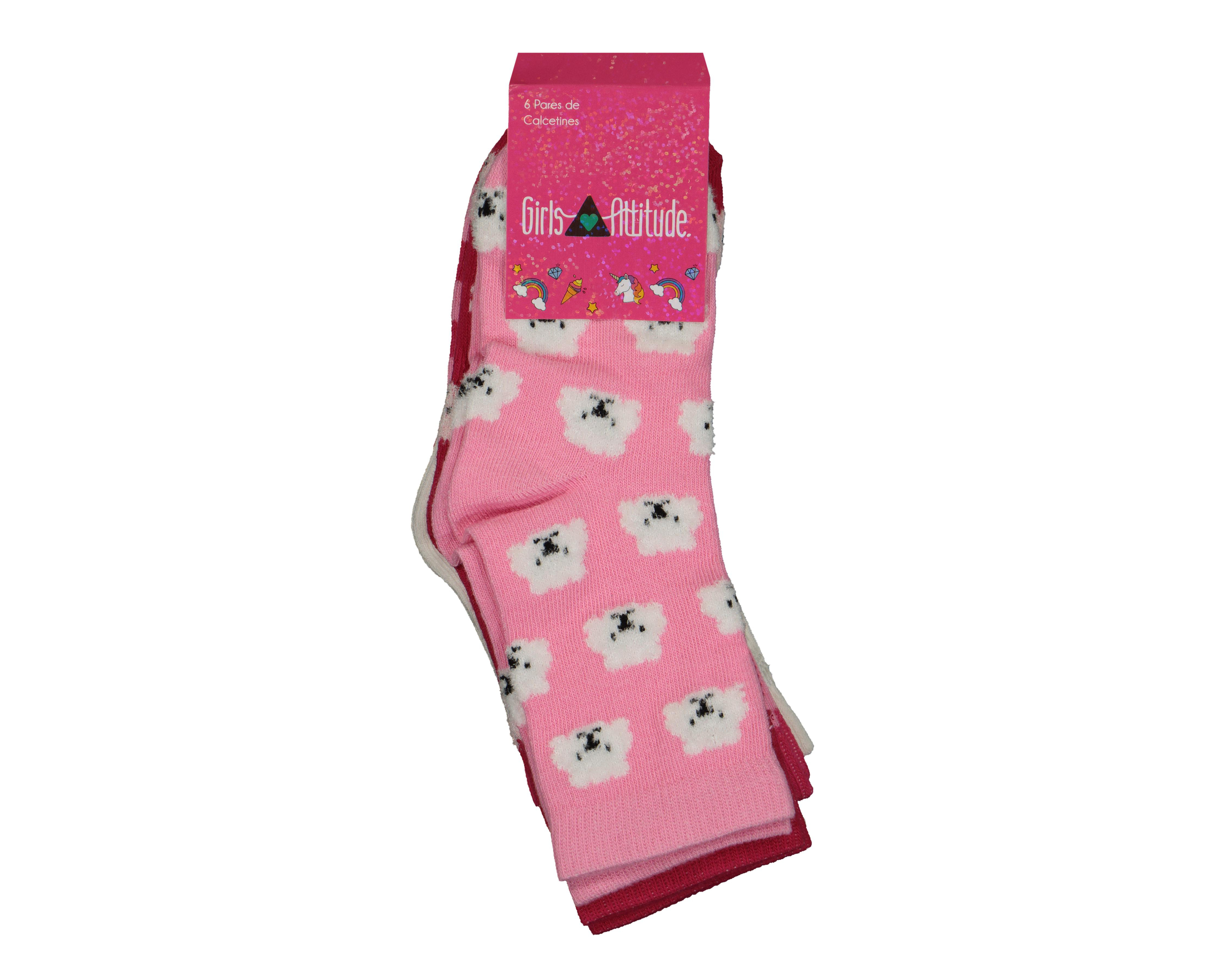 Foto 4 pulgar | Calcetas Largas Girl Attitude Estampadas para Niña 6 Pares