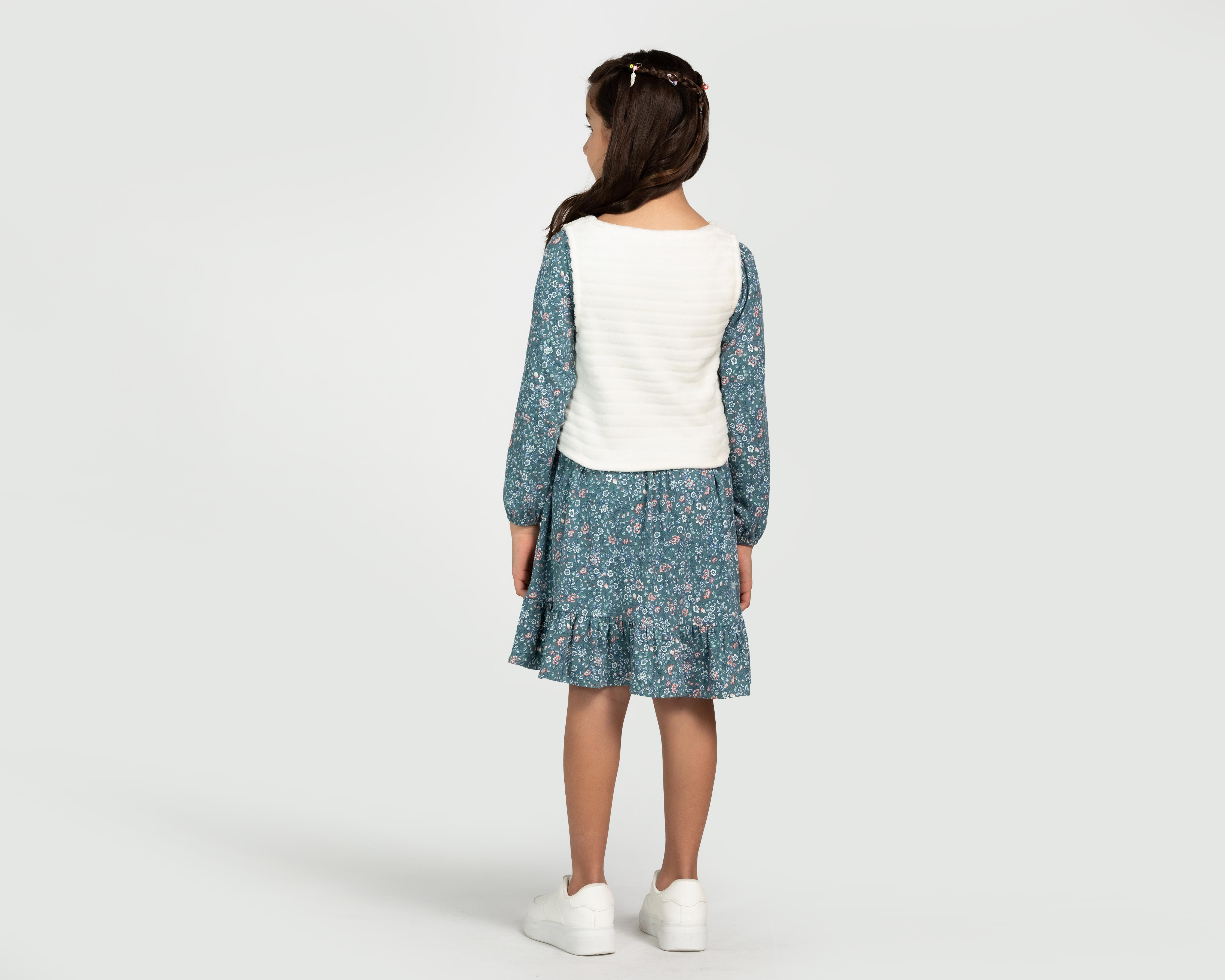 Foto 4 pulgar | Vestido Azul Refill para Niña con Chaleco