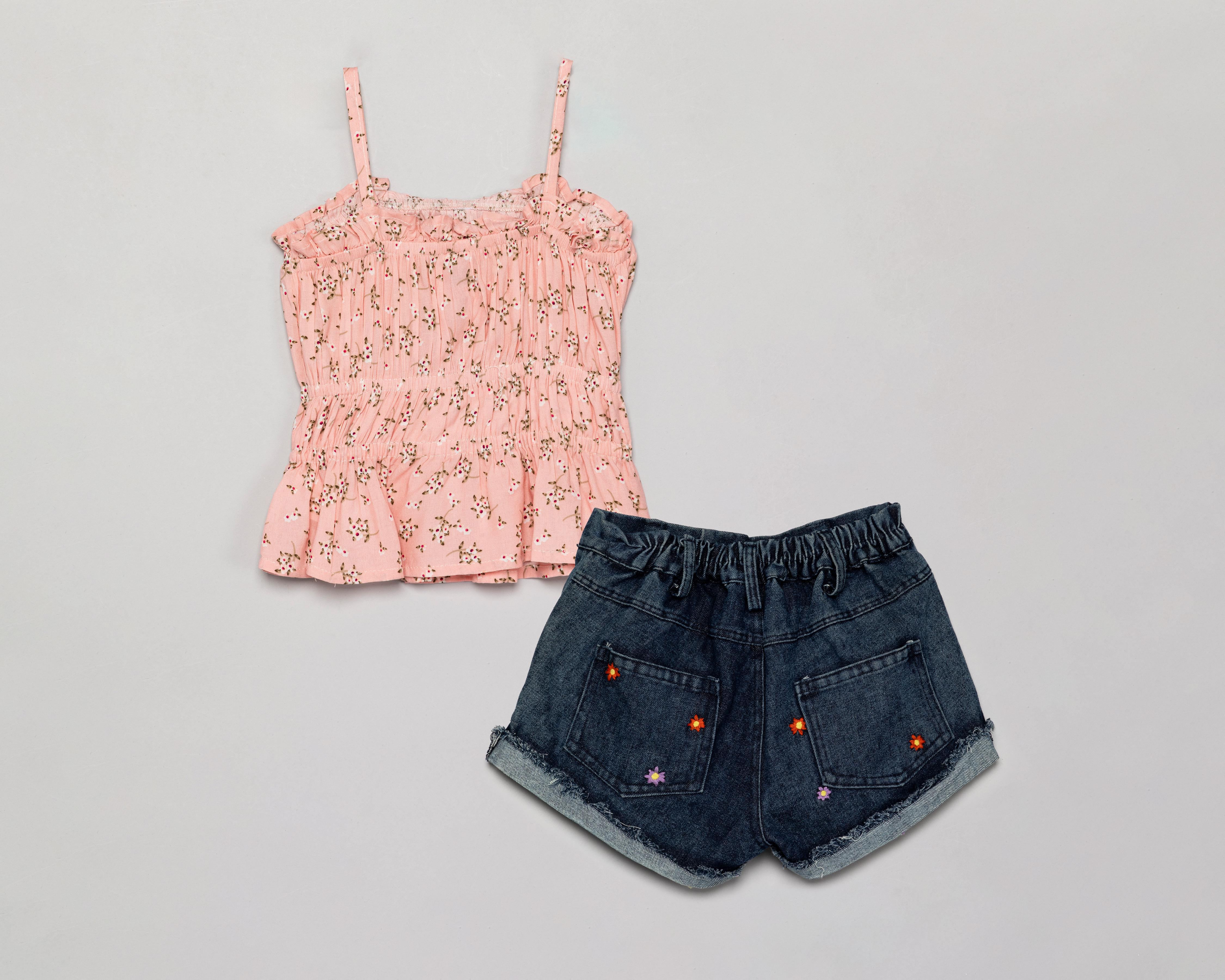 Foto 2 | Conjunto de Blusa y Short Refill para Niña