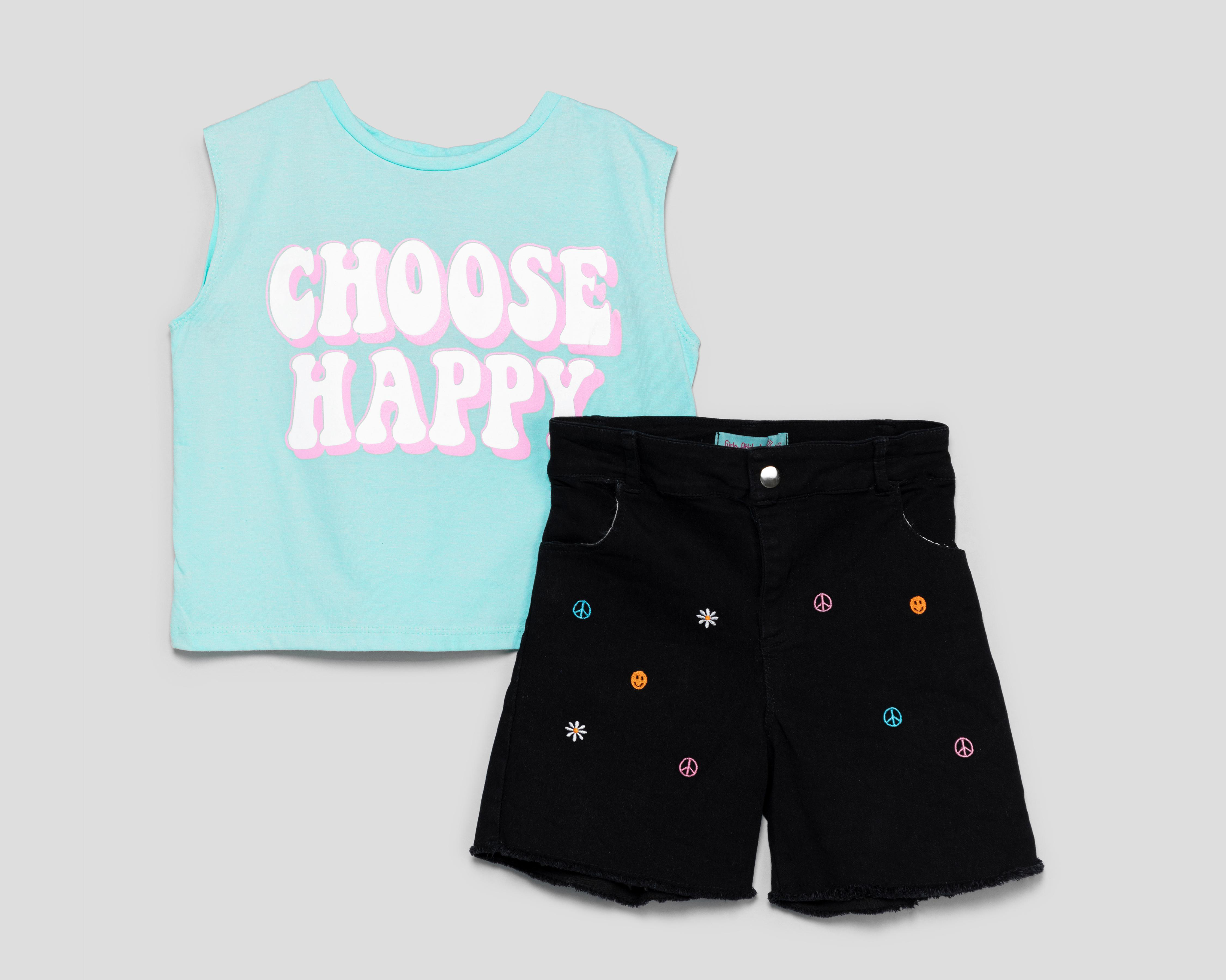 Conjunto de Short y Playera Girls Attitude para Niña