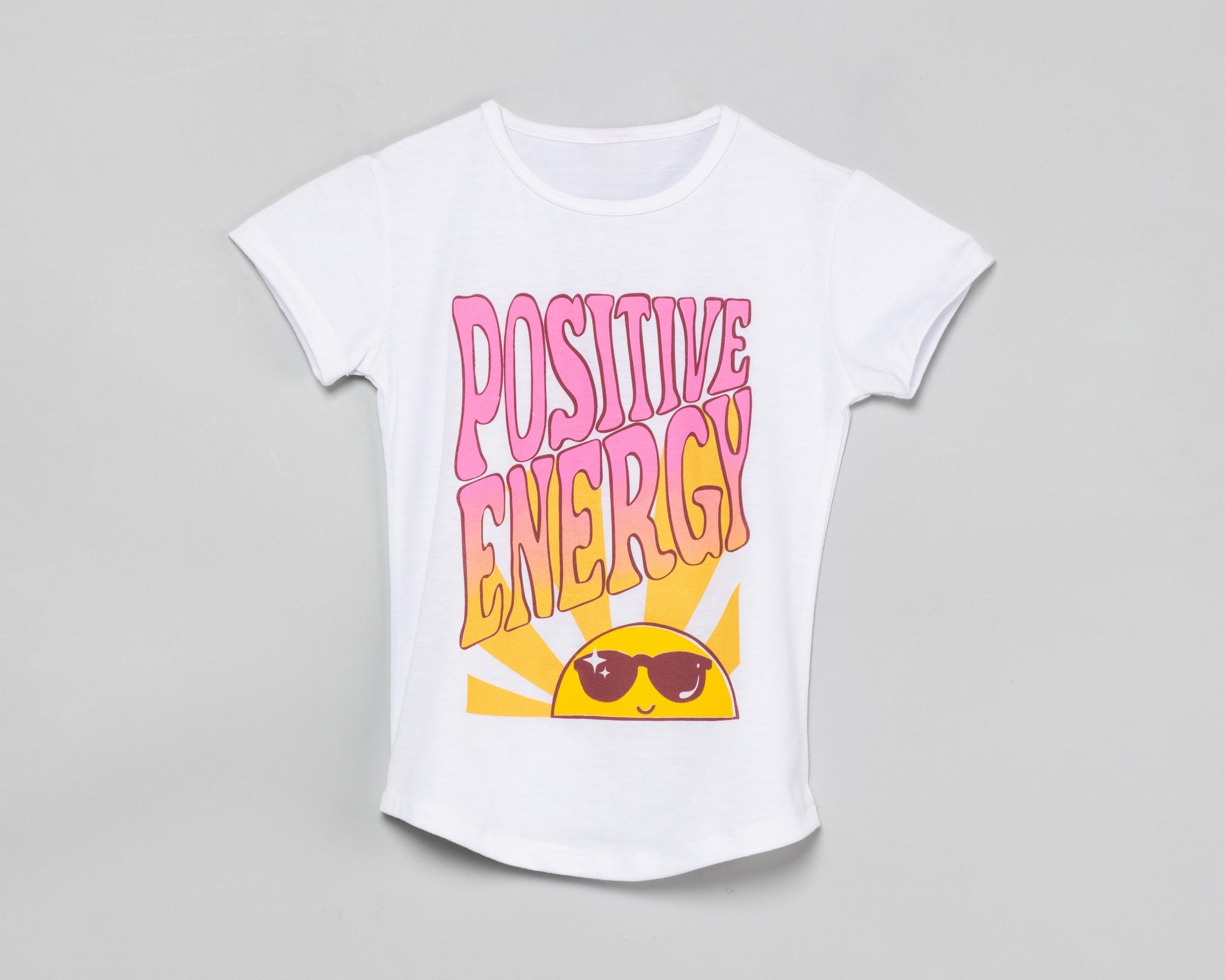 Playera Girls Attitude Manga Corta Estampada para Niña