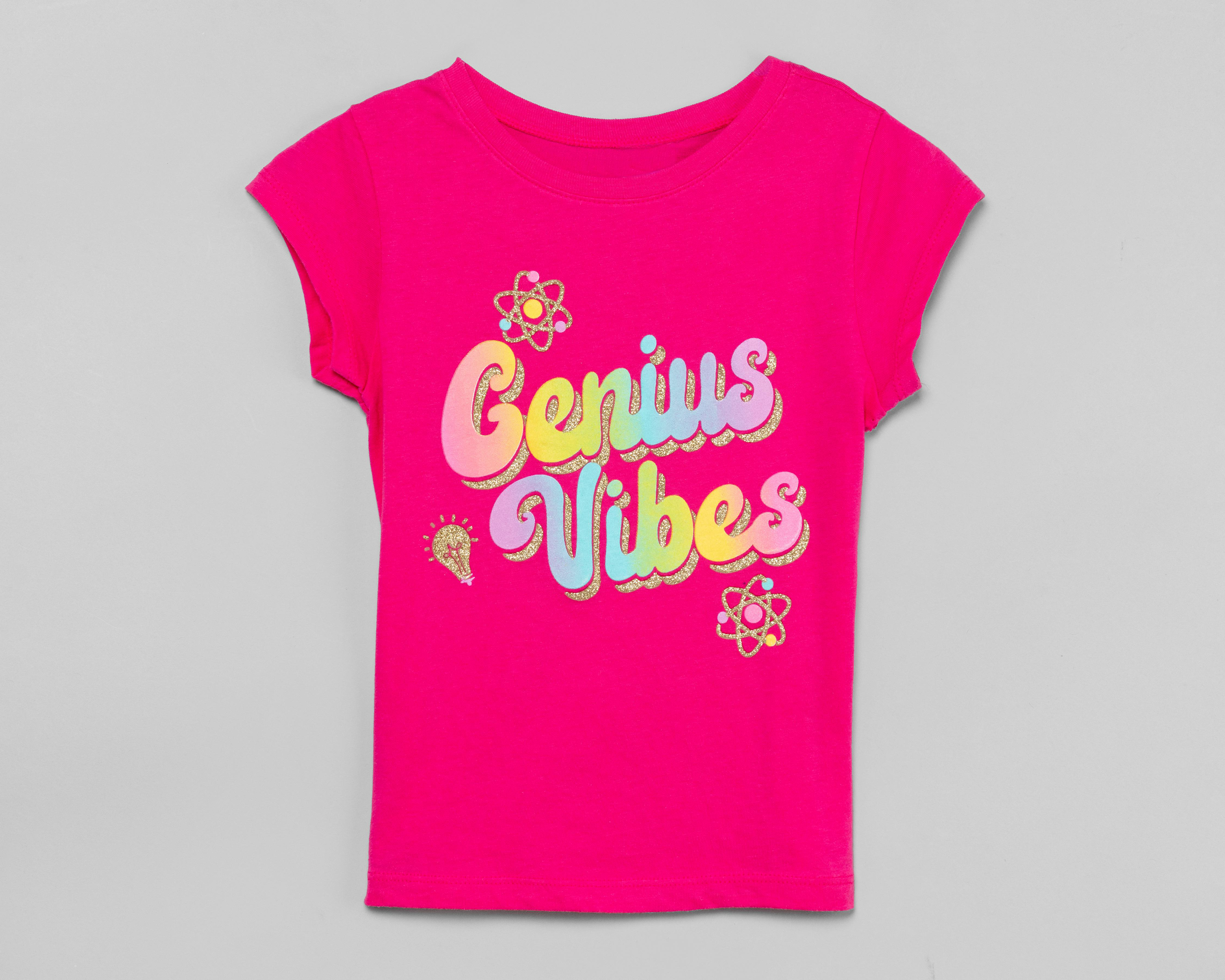 Playera Girls Attitude Manga Corta Estampada para Niña