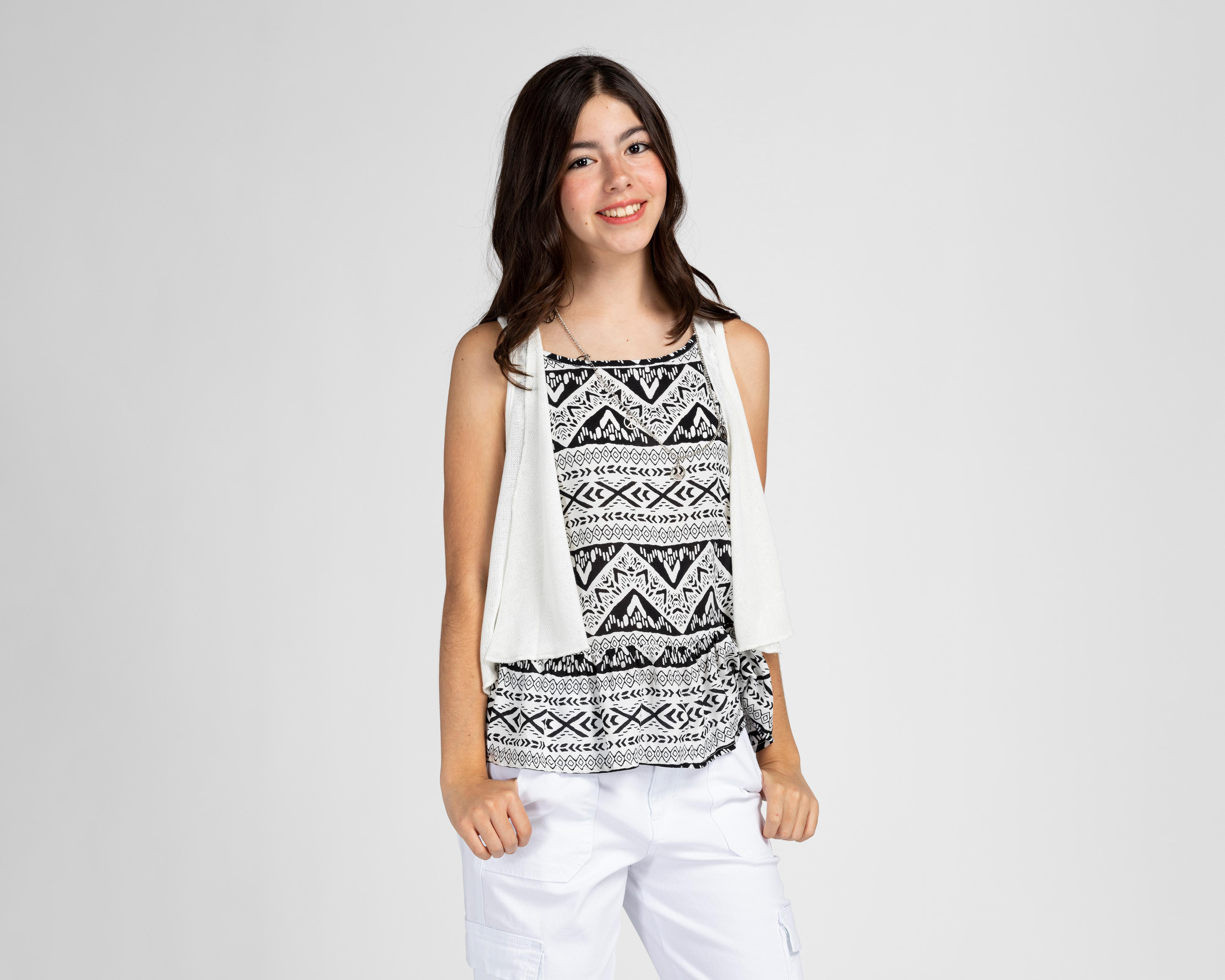 Blusa Girls Attitude sin Mangas con Collar