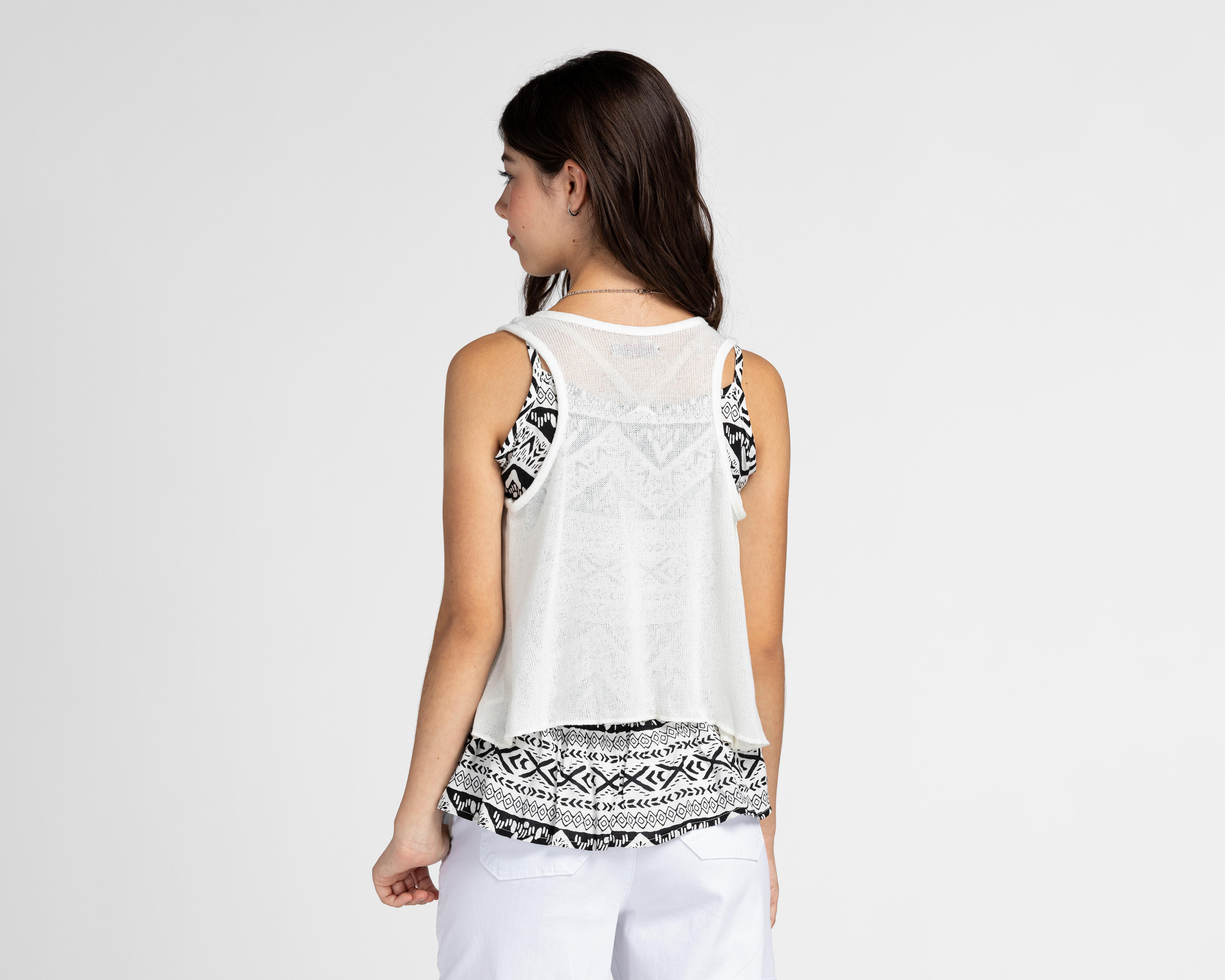 Foto 4 pulgar | Blusa Girls Attitude sin Mangas con Collar