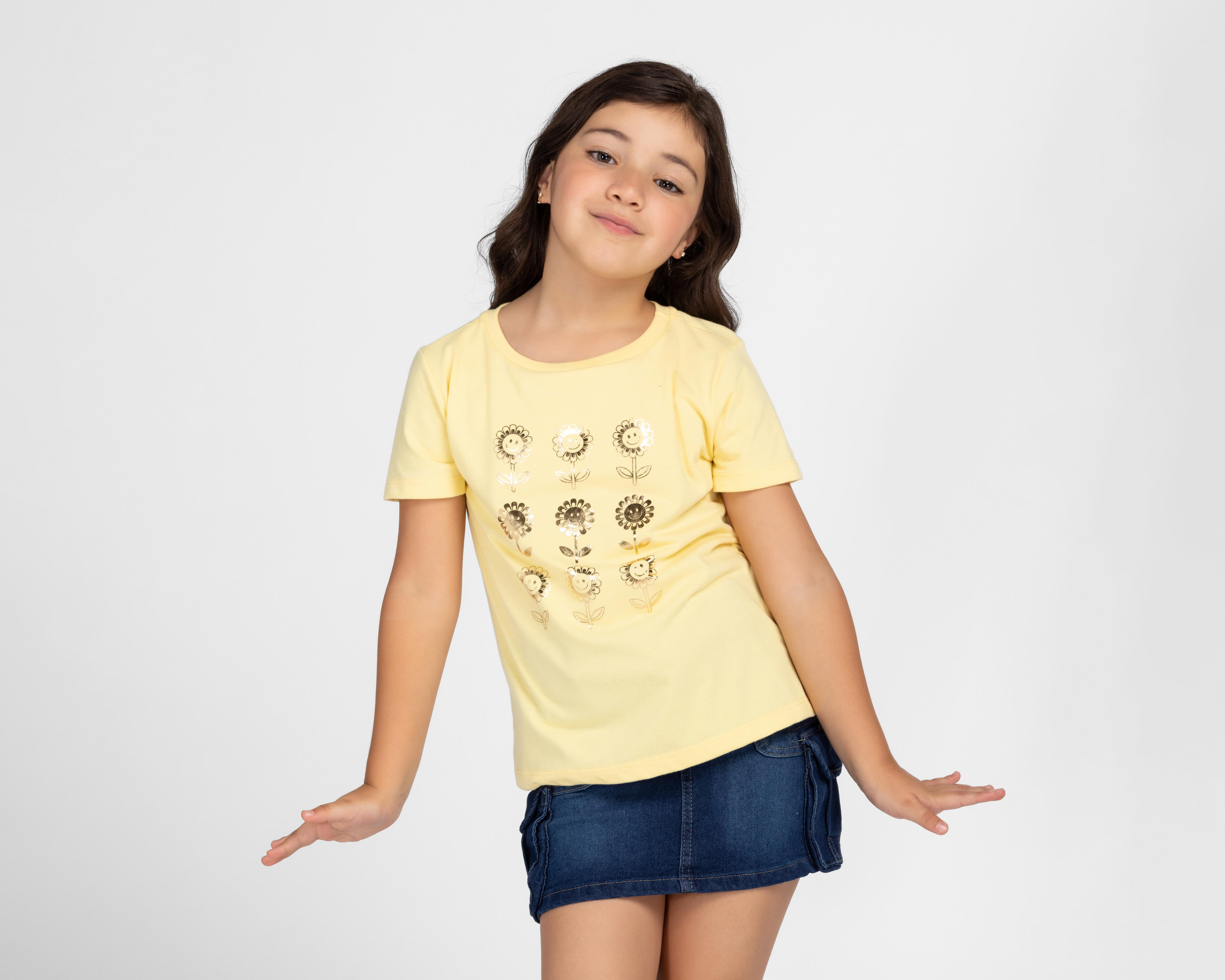 Playera Girls Attitude Manga Corta Estampada para Niña