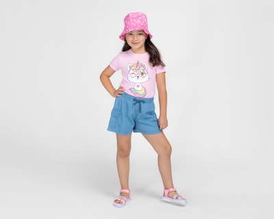 Foto 3 | Playera Girls Attitude Manga Corta Estampada para Niña