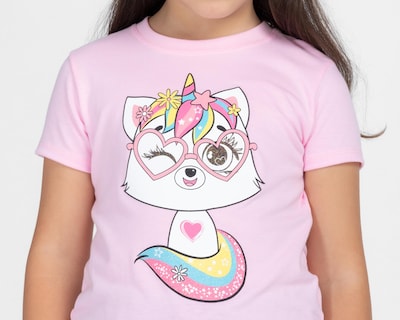 Foto 4 | Playera Girls Attitude Manga Corta Estampada para Niña