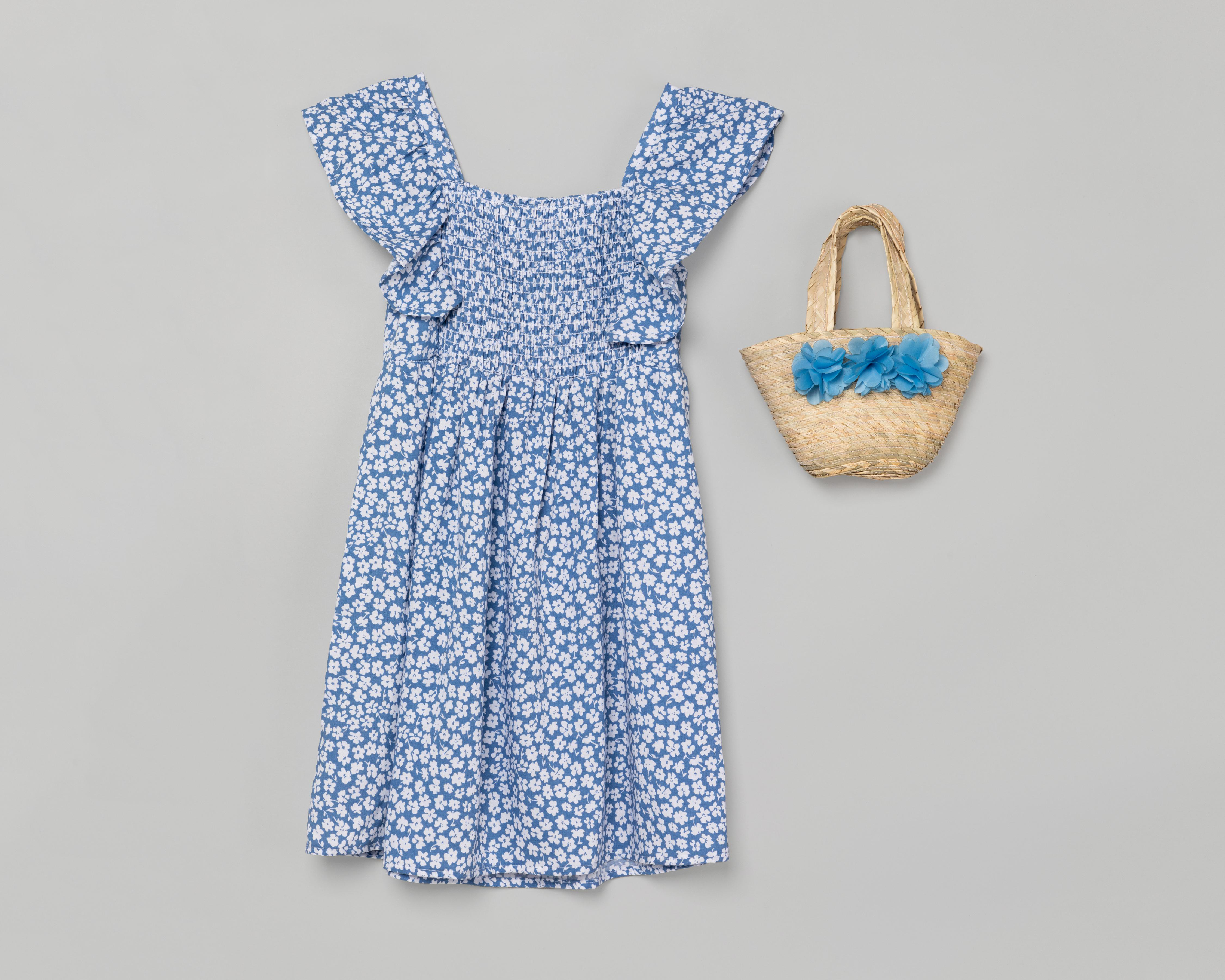 Vestido Azul Refill para Niña con Bolsa $279