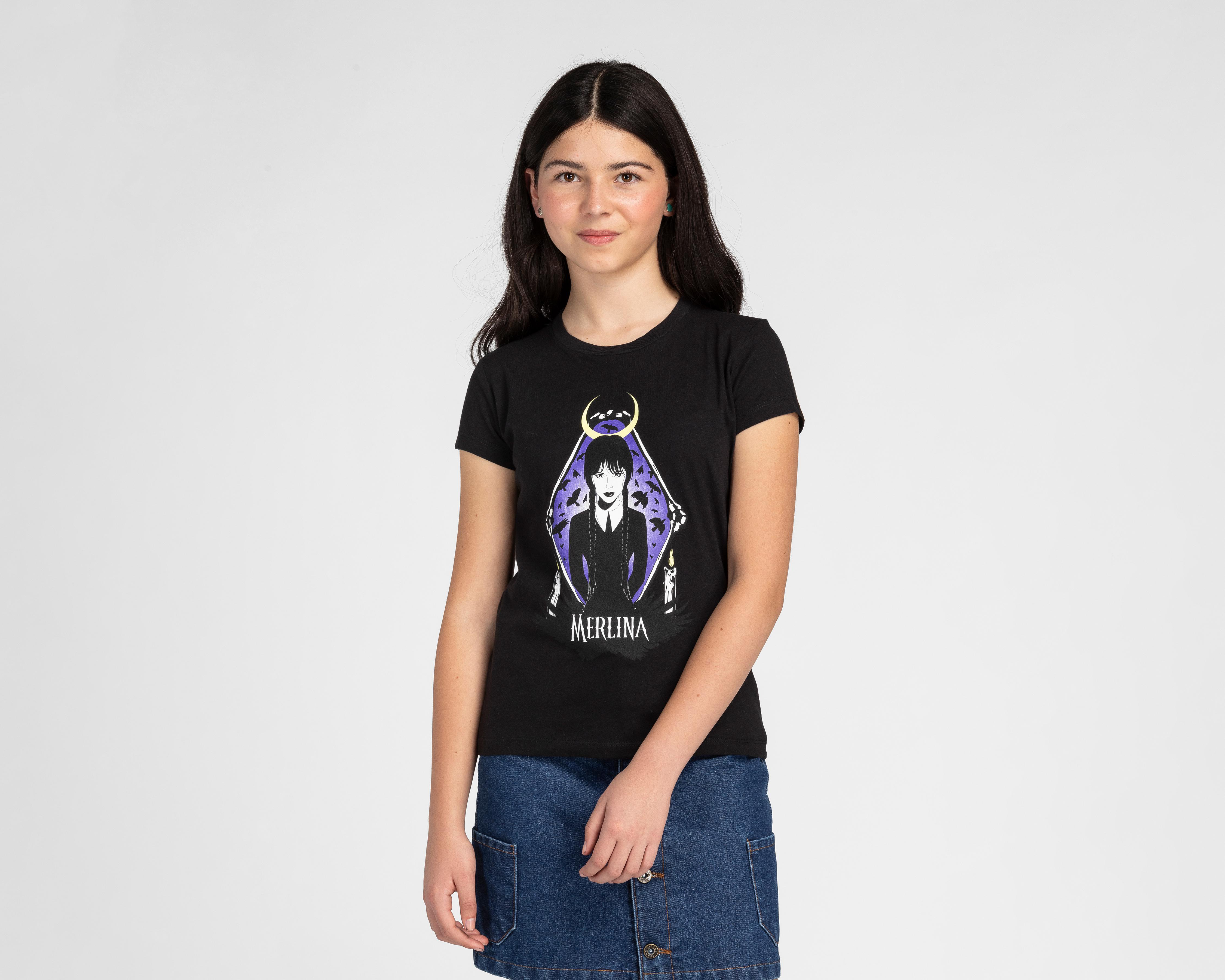 Playera Merlina Manga Corta Estampada para Niña $149
