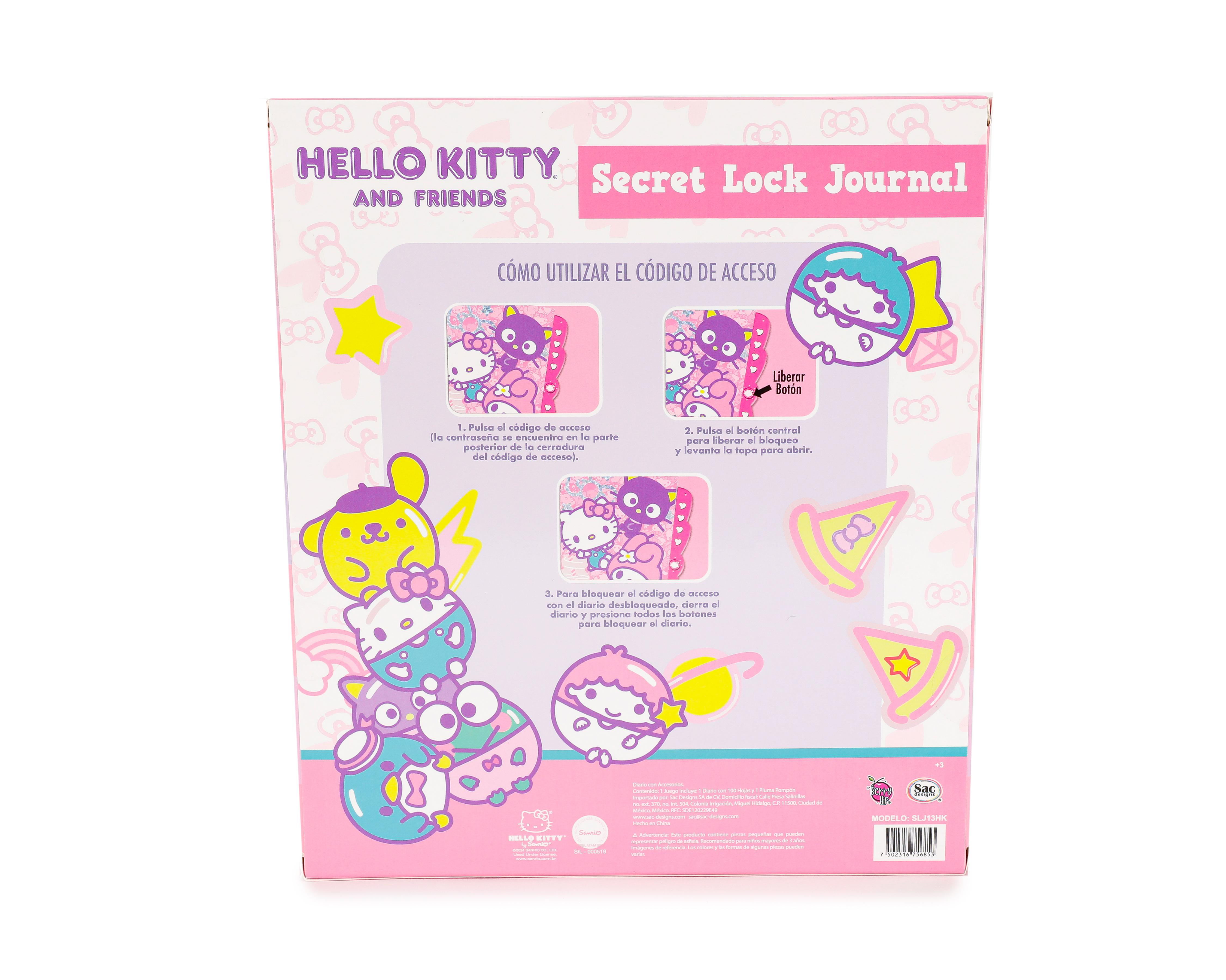 Foto 3 pulgar | Diario con Código de Acceso Hello Kitty con Accesorio