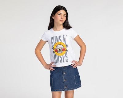 Foto 1 | Playera Guns N' Roses Manga Corta Estampada para Niña