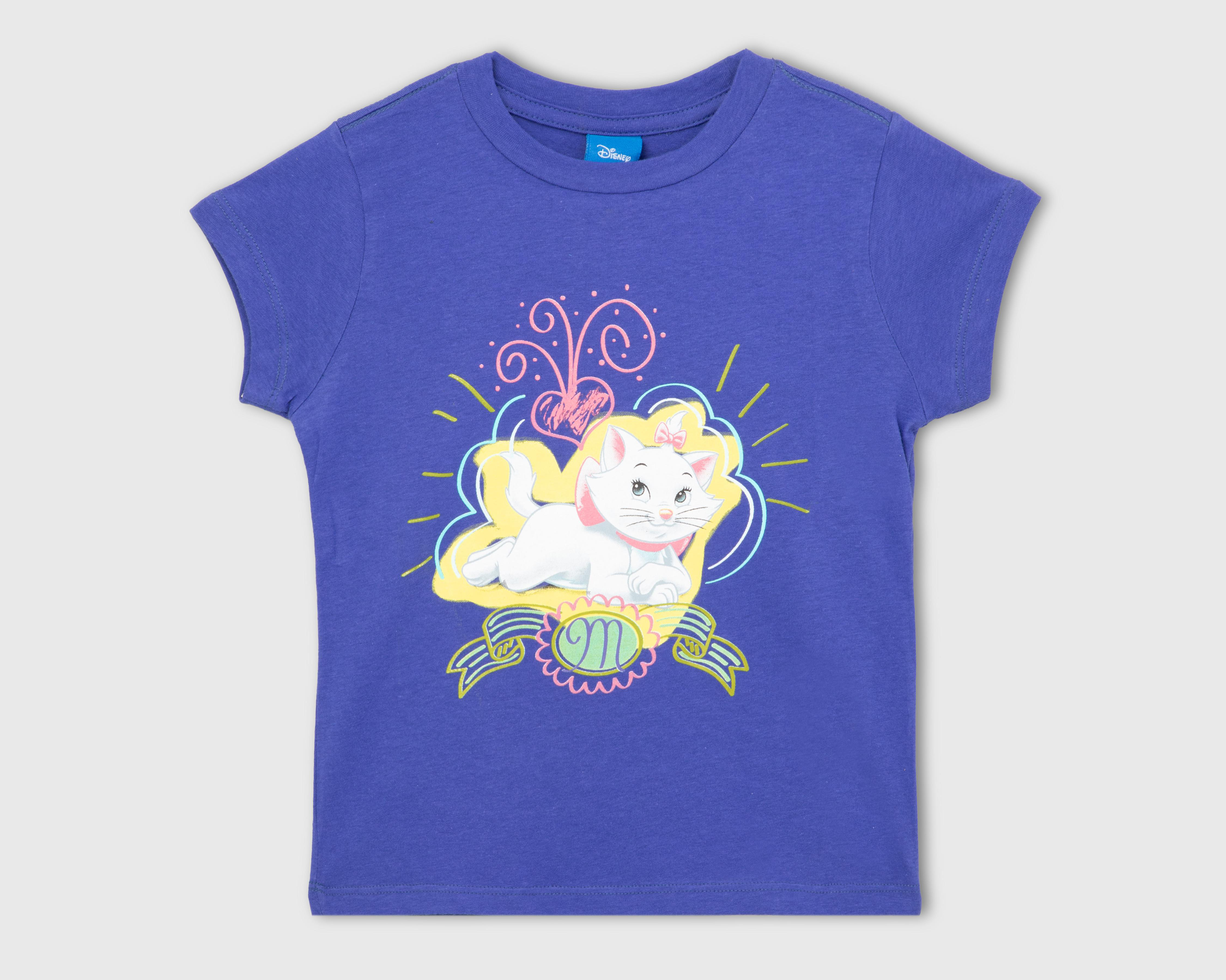 Playera Disney Manga Corta Marie para Niña