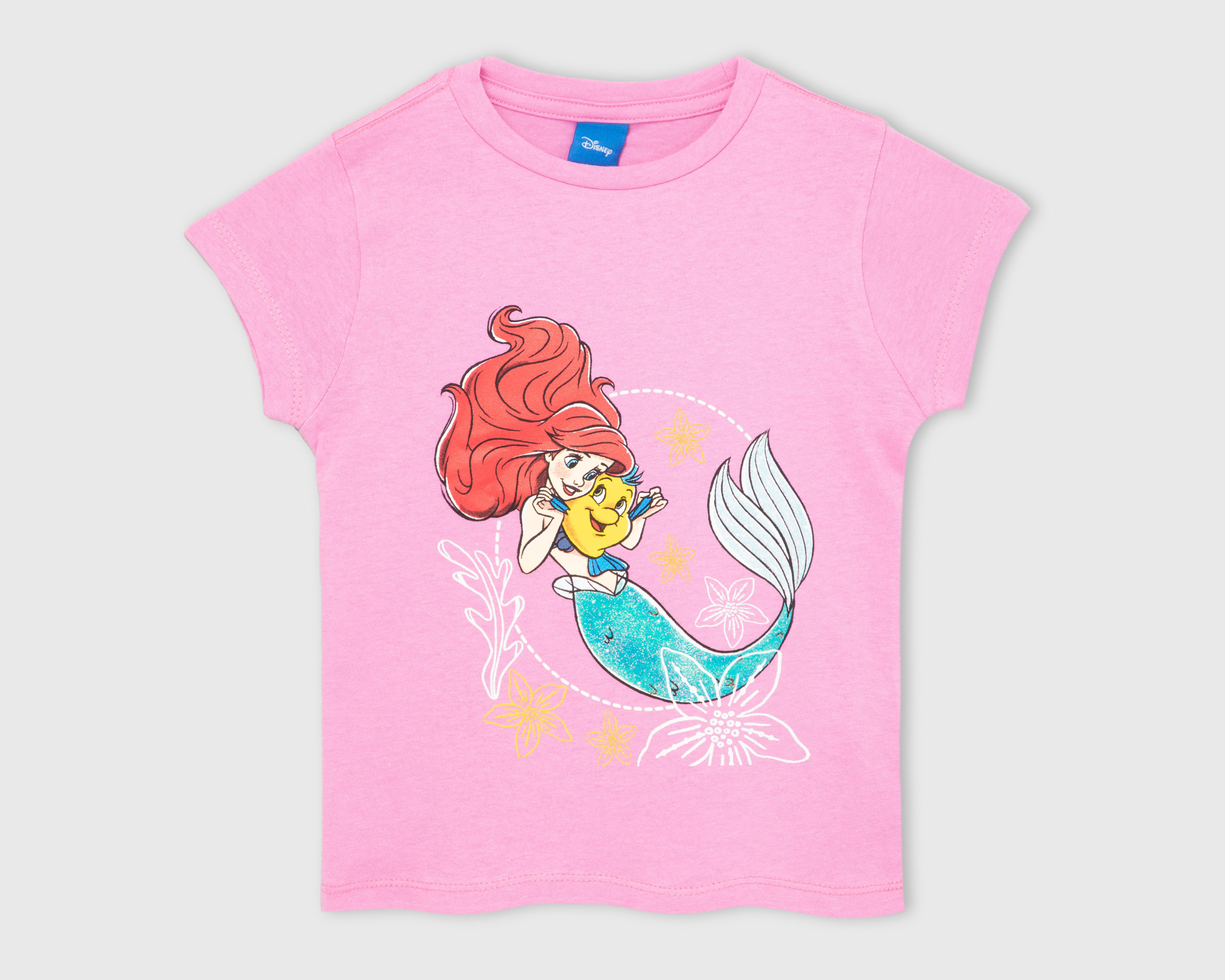 Playera Disney Manga Corta Estampada para Niña