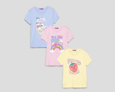 Foto 1 | Playera Girls Attitude para Niña 3 Piezas