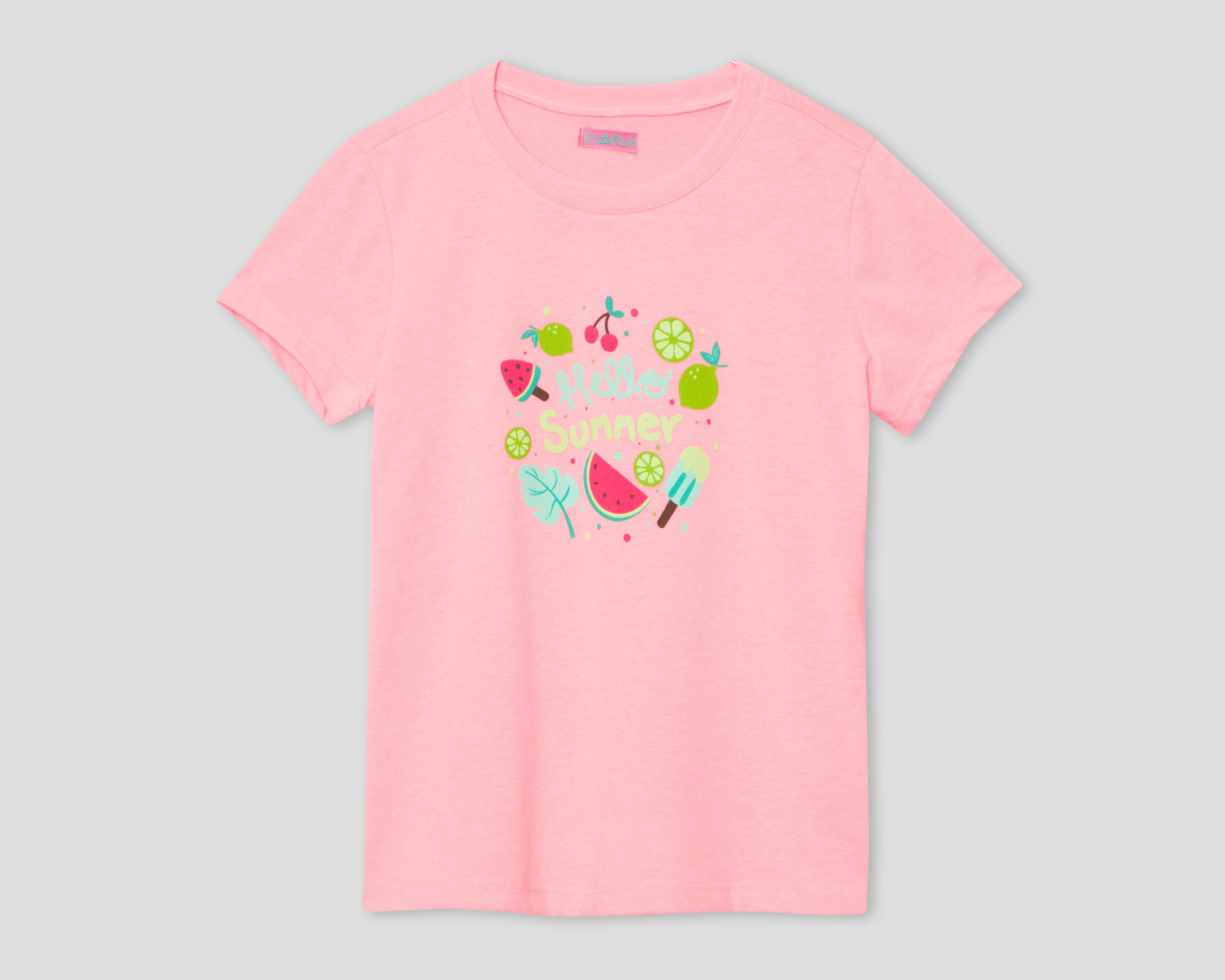 Foto 1 | Playera Girls Attitude Manga Corta Estampada para Niña