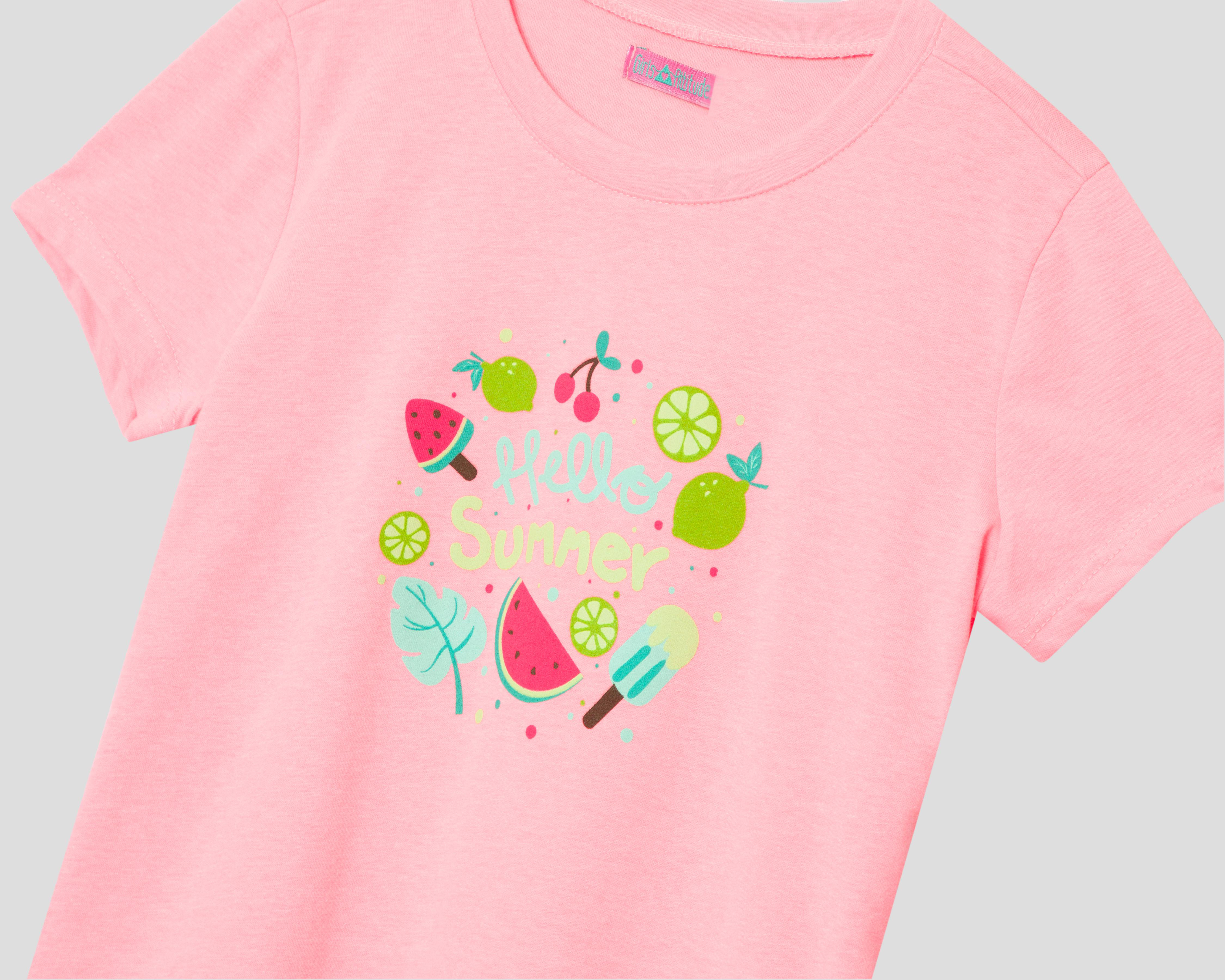 Foto 3 | Playera Girls Attitude Manga Corta Estampada para Niña