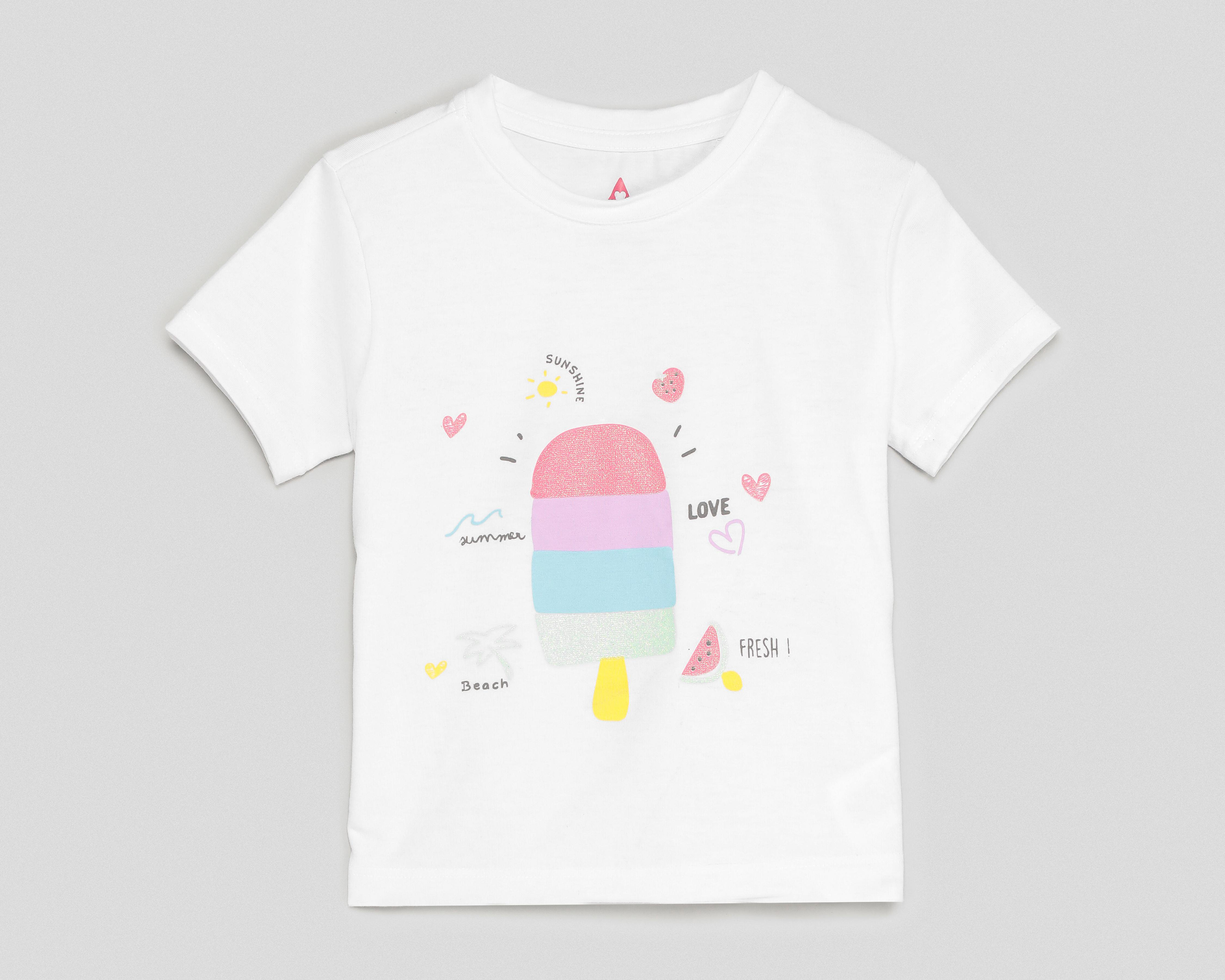 Playera Girls Attitude Manga Corta Estampada para Niña