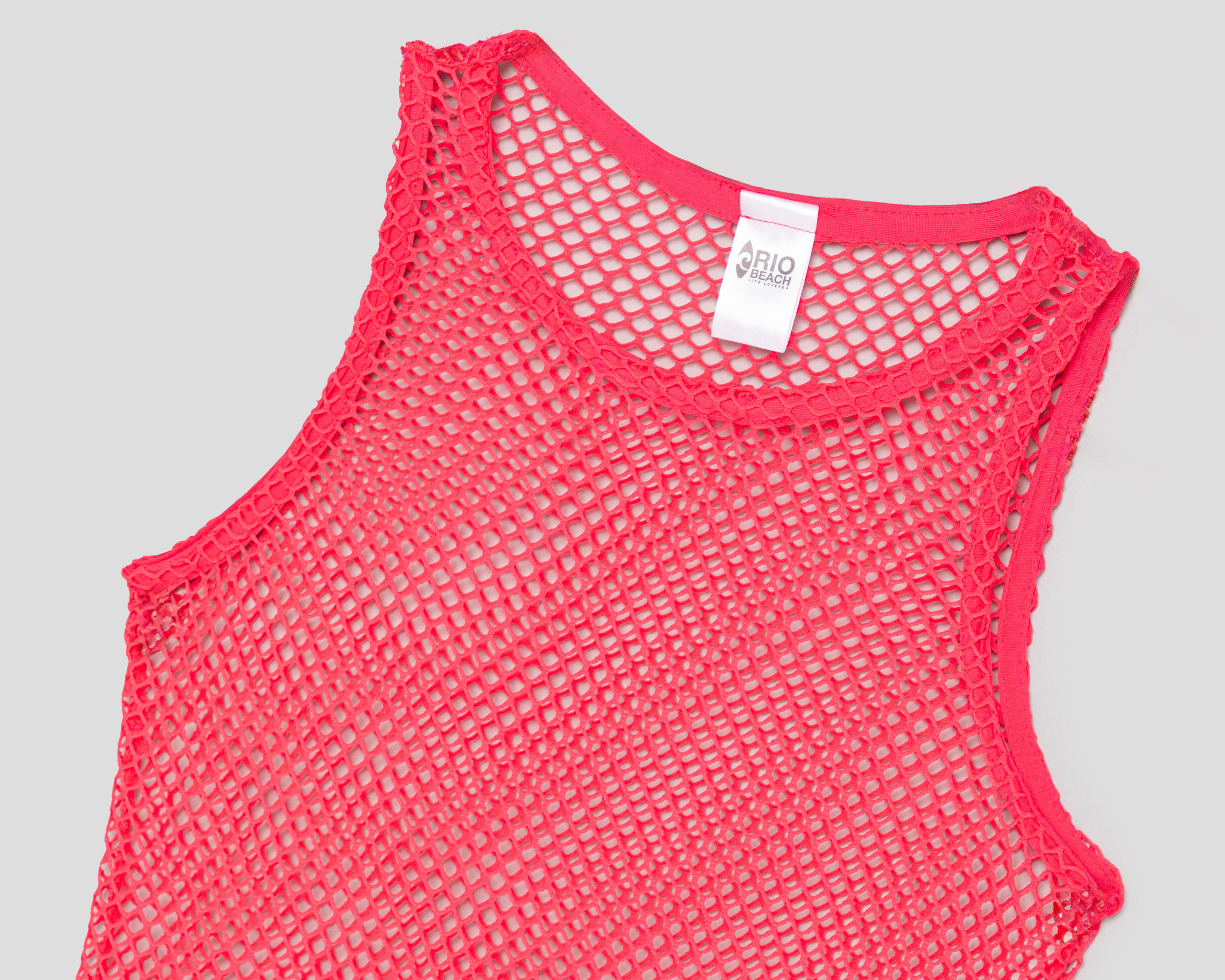 Foto 4 pulgar | Vestido de Playa Rio Beach Rojo con Red para Mujer