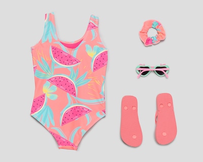 Foto 2 | Traje de Baño Rio Beach Print de Sandias para Niña