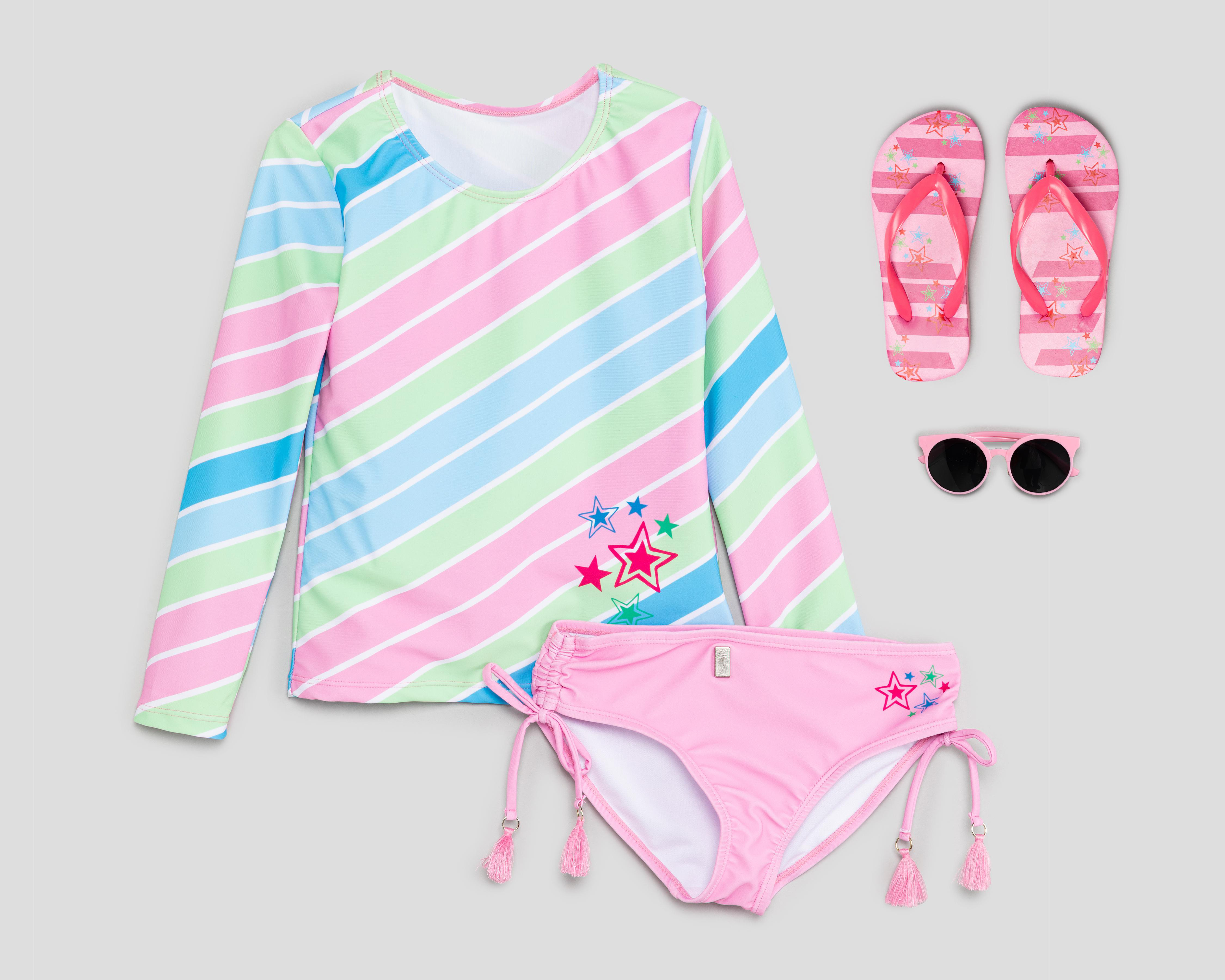 Foto 2 pulgar | Traje de Baño Rio Beach Estampado para Niña 4 Piezas