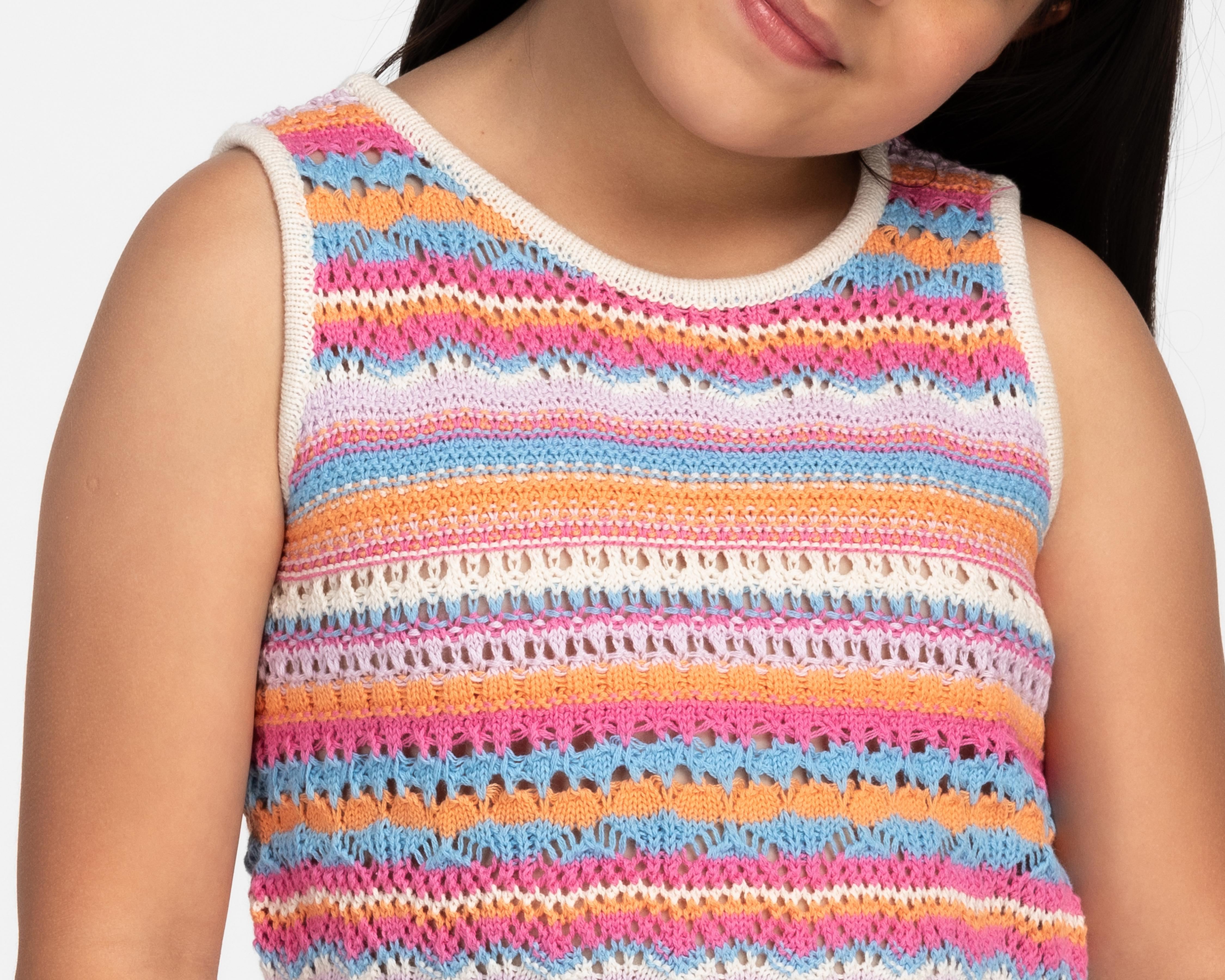 Foto 4 | Blusa Girls Attitude sin Mangas a Rayas para Niña