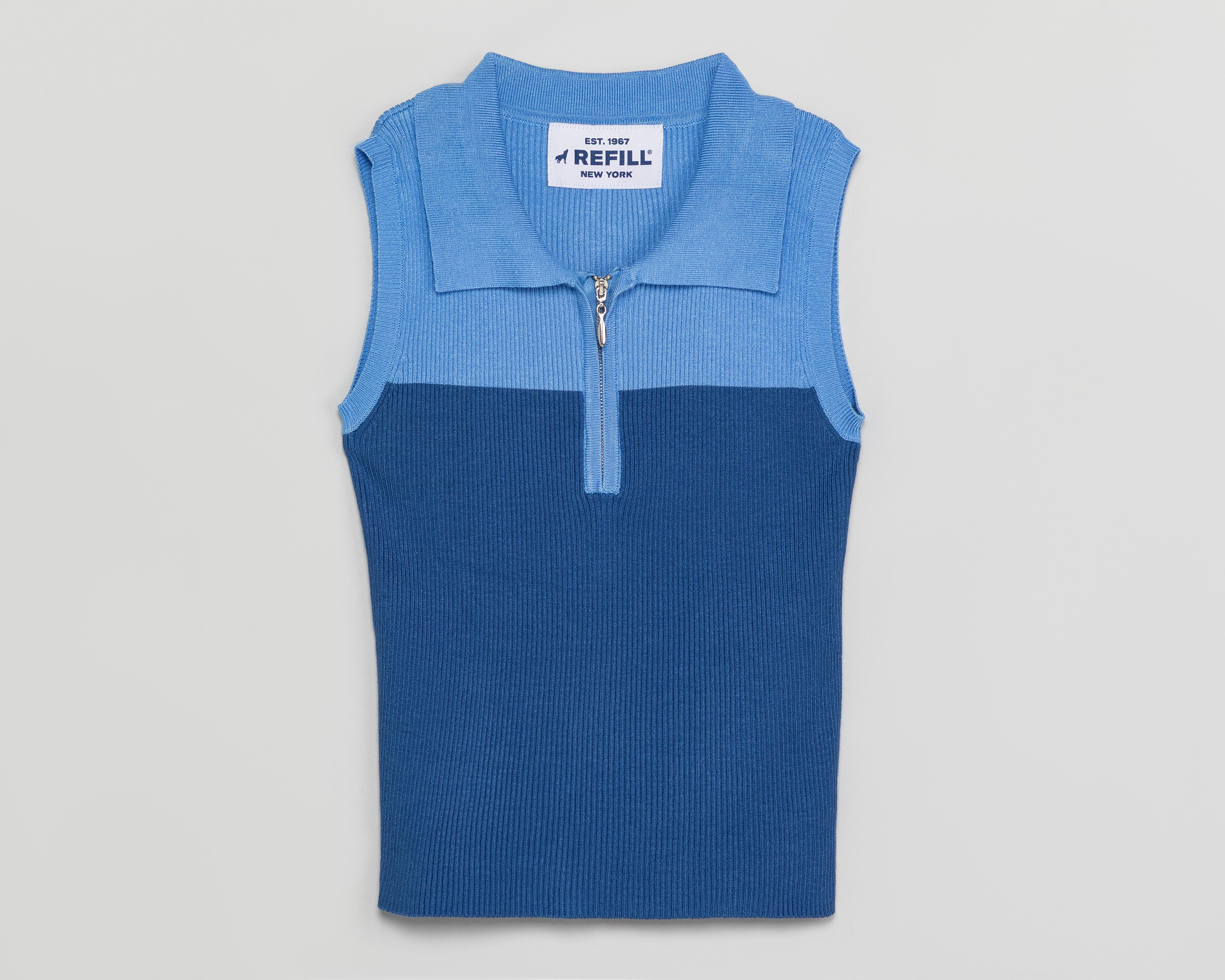 Playera de Cuello Polo Azul Refill para Niña